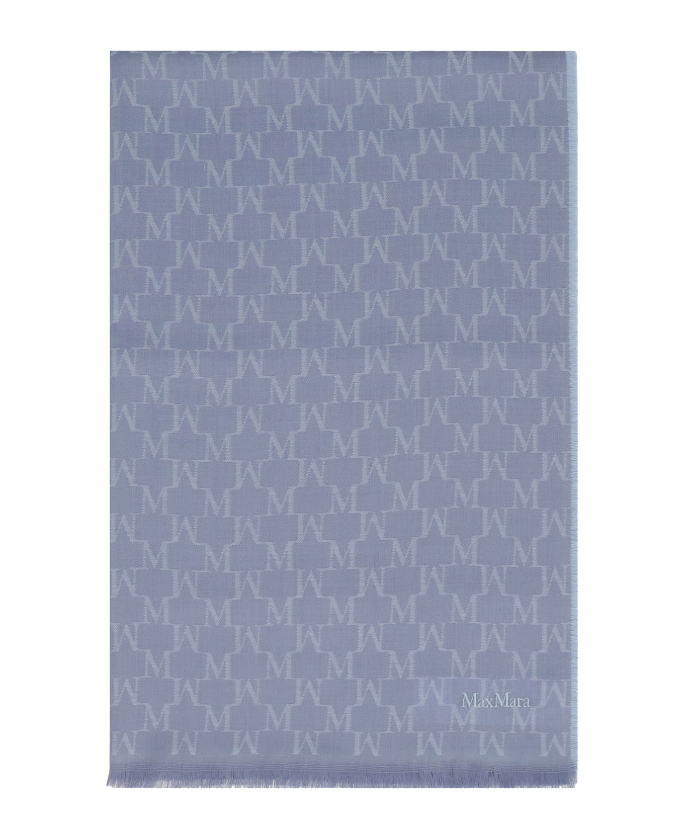 Max Mara Magico Virgin Wool Scarf - Light Blue