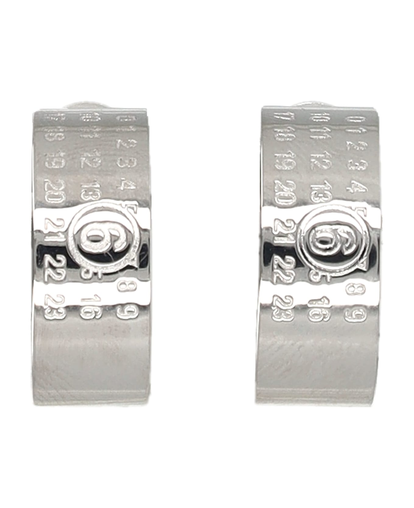 MM6 Maison Margiela Numeric Minimal Signature Hoop Earrings - SILVER