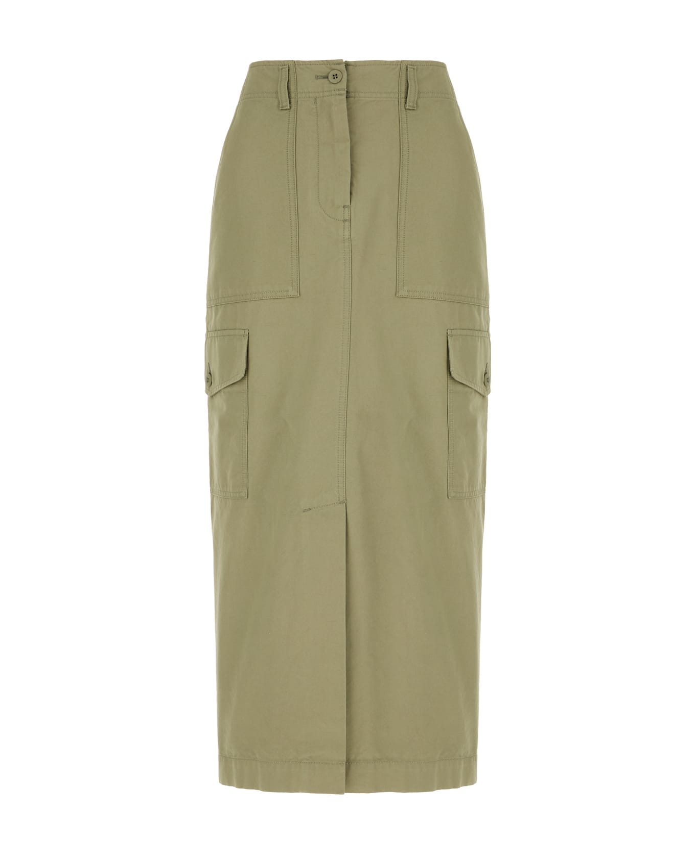 Weekend Max Mara Military Green Cotton Skirt - SALVIA