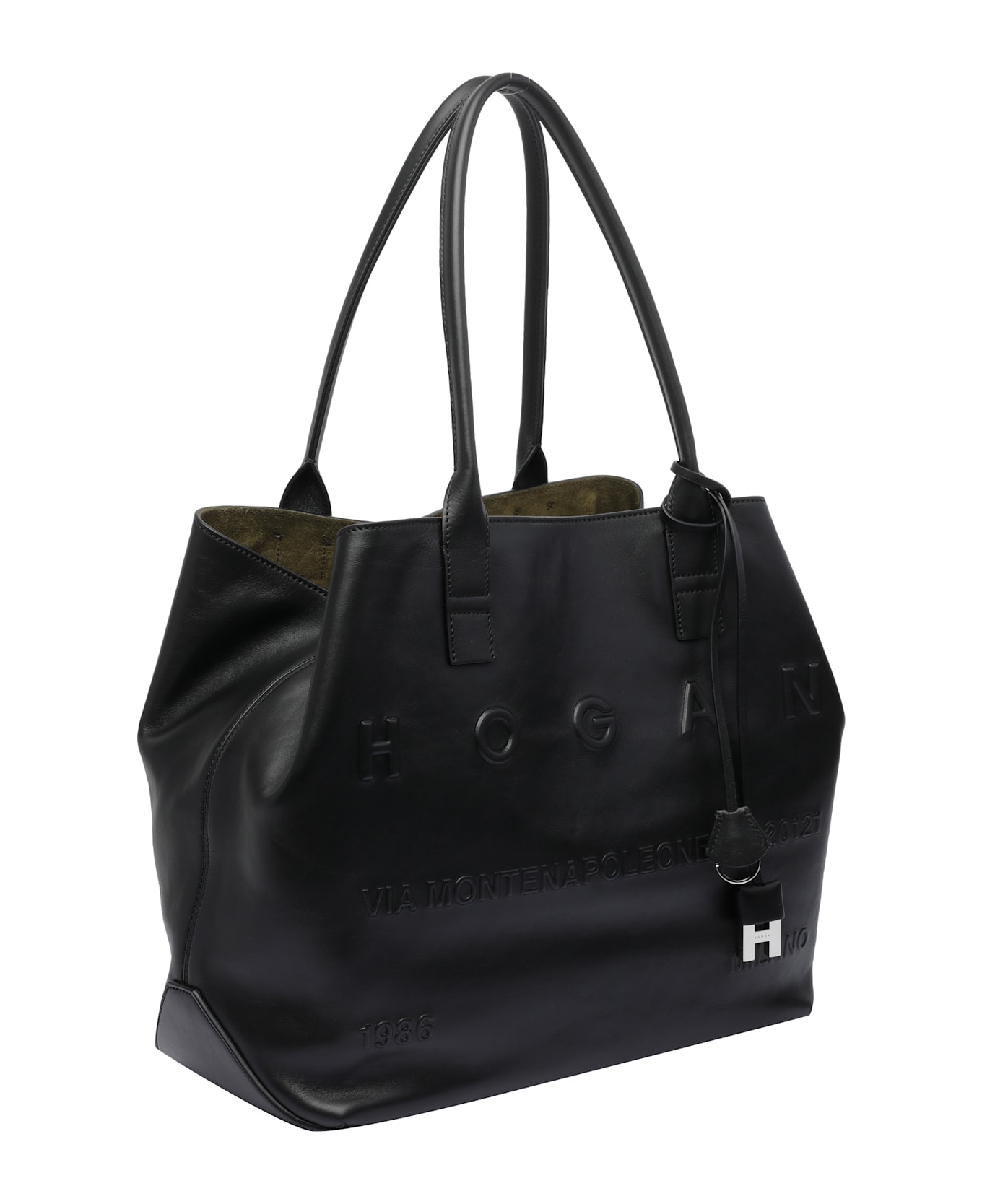 Hogan Script Medium Shopping Bag - Black