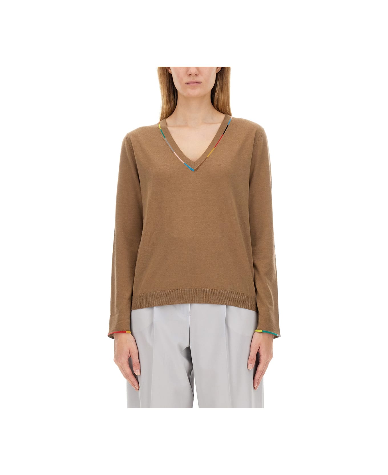 Paul Smith V-neck Sweater - BEIGE