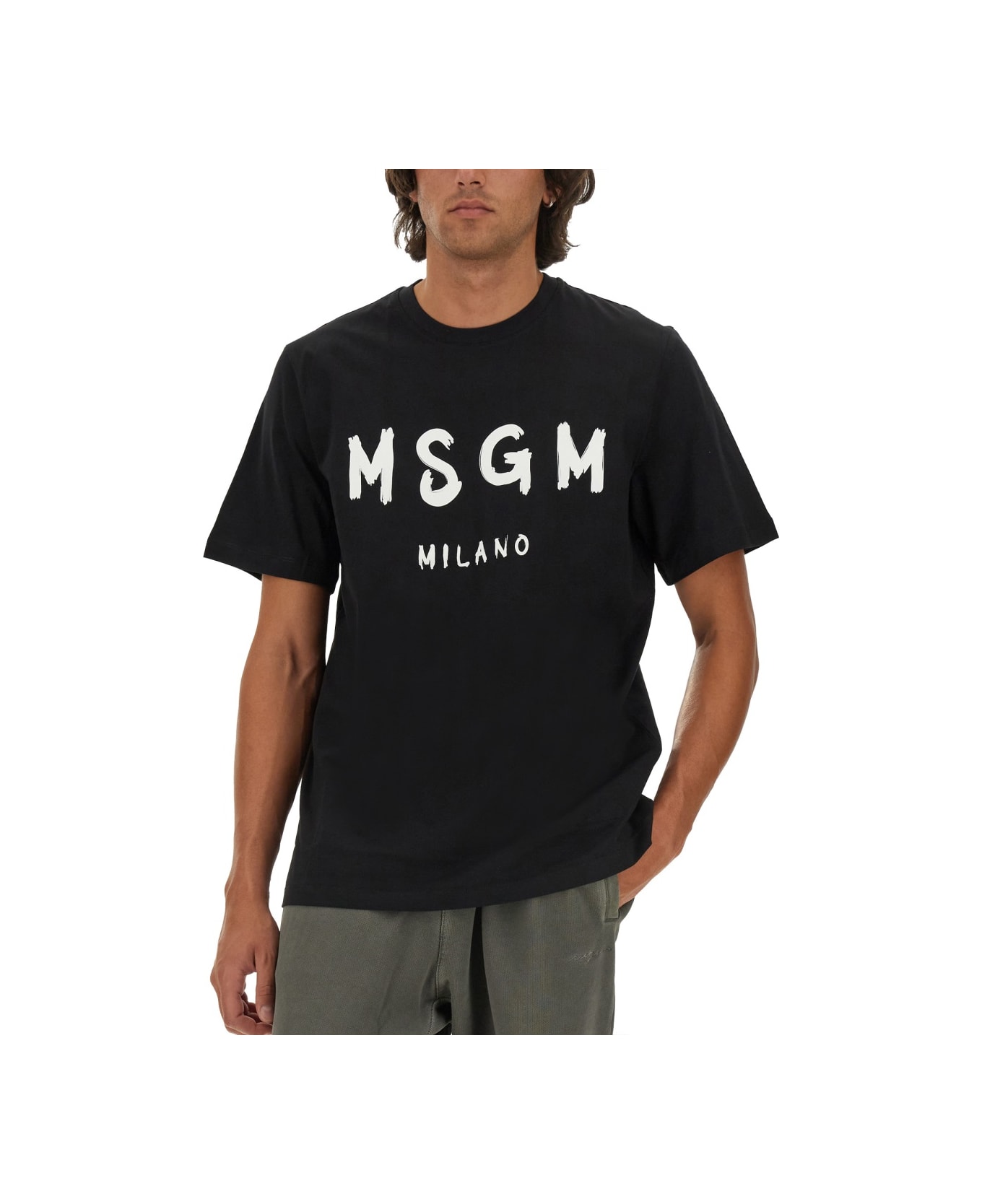 MSGM Cotton T-shirt - BLACK
