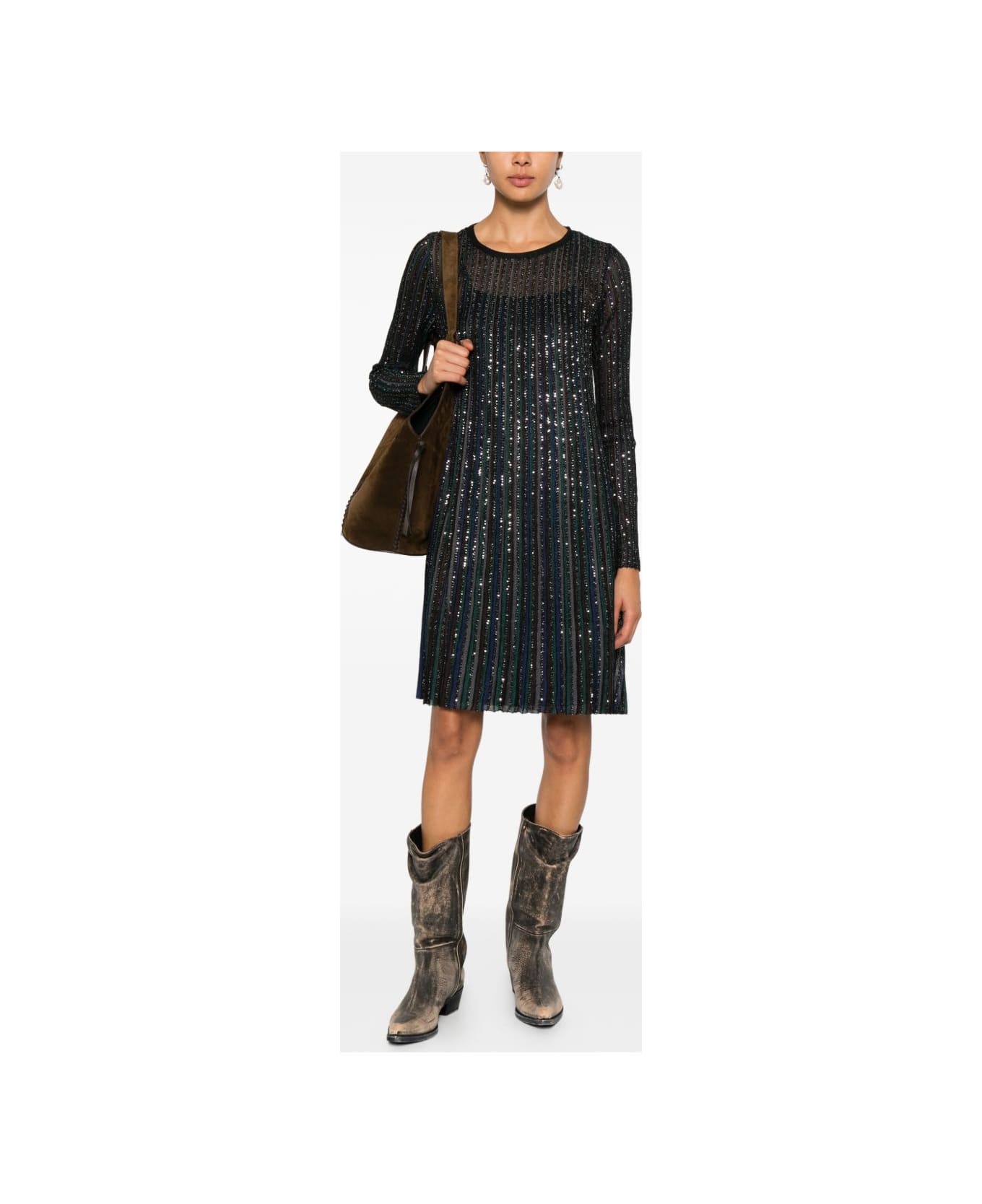 Missoni Striped Dress With Embellishment - MultiColour