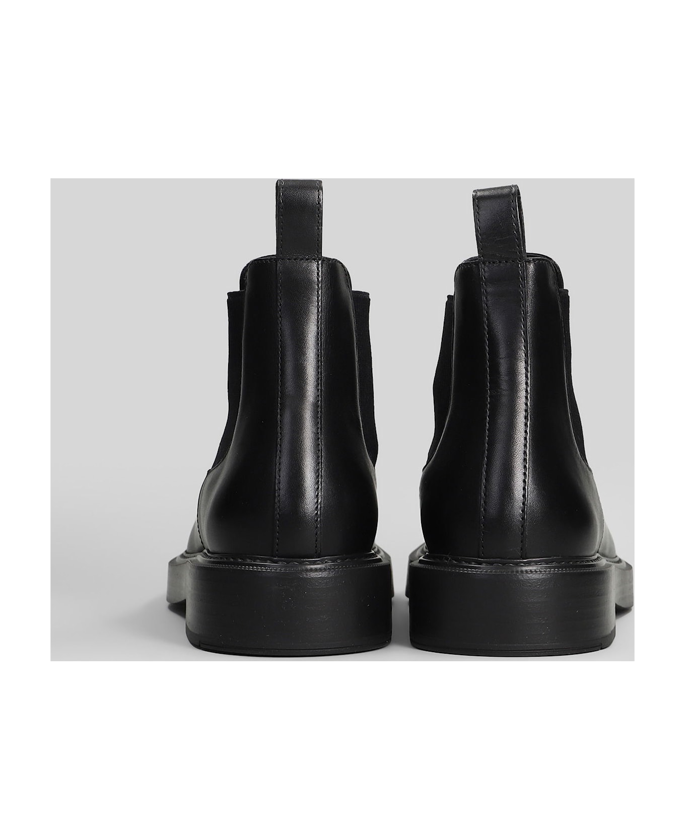 Emporio Armani Ankle Boots In Black Leather - black