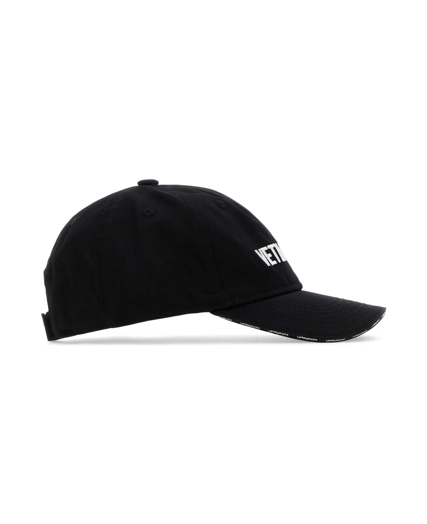 VETEMENTS Black Cotton Baseball Cap - BLACK