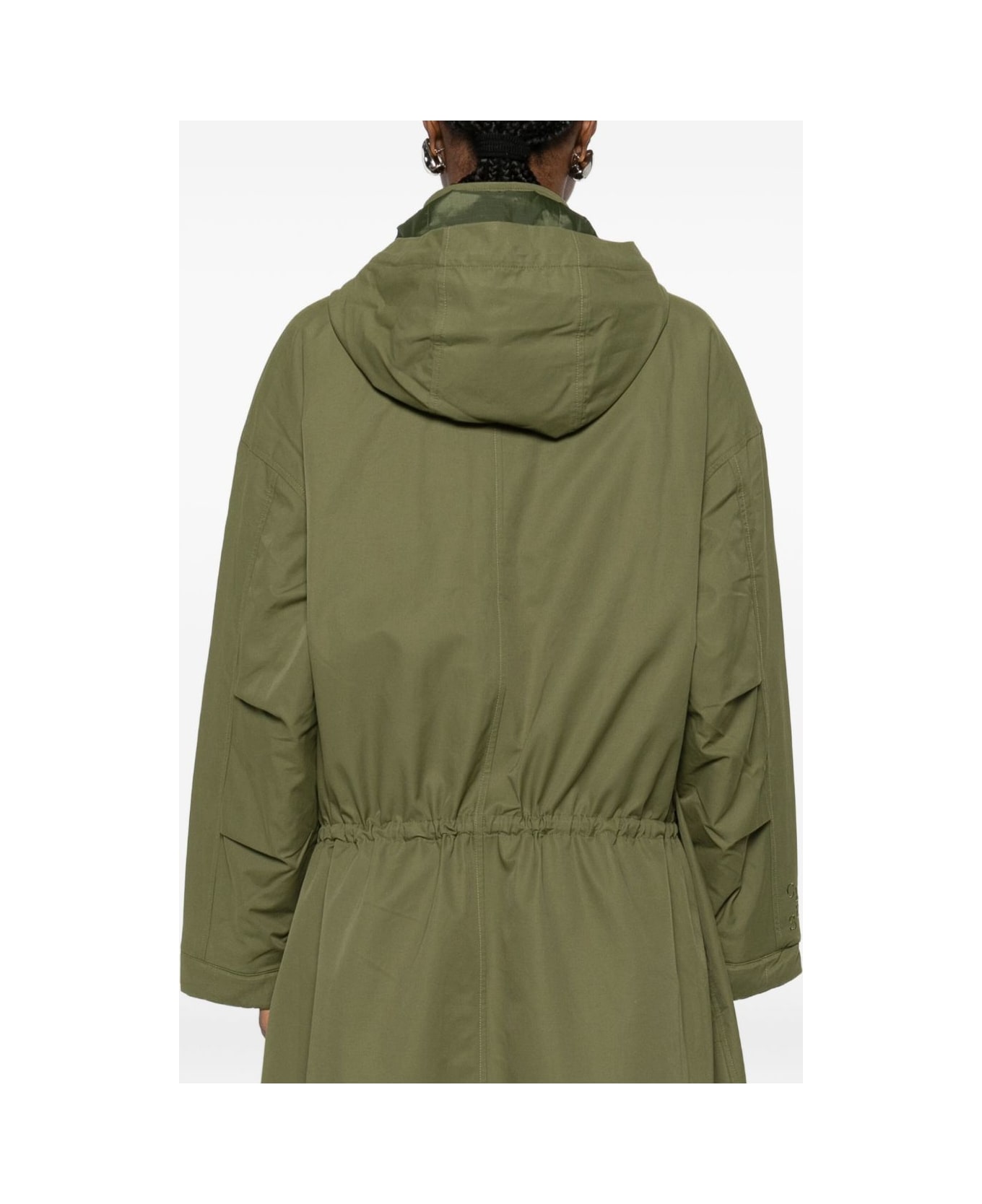 Closed Cotton And Nylon Parka Coat - Green