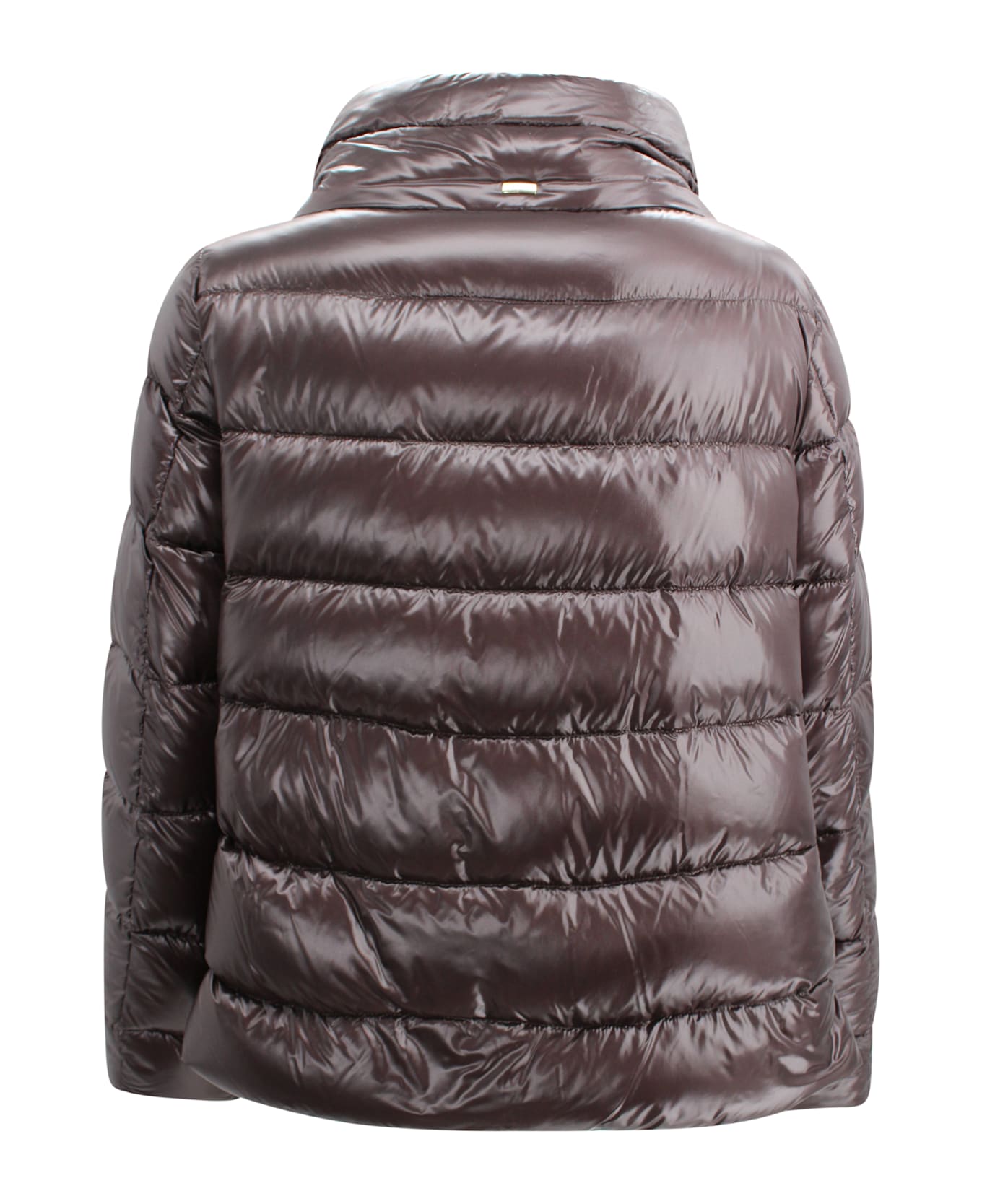 Herno Shiny Short Down Jacket - Marrone scuro