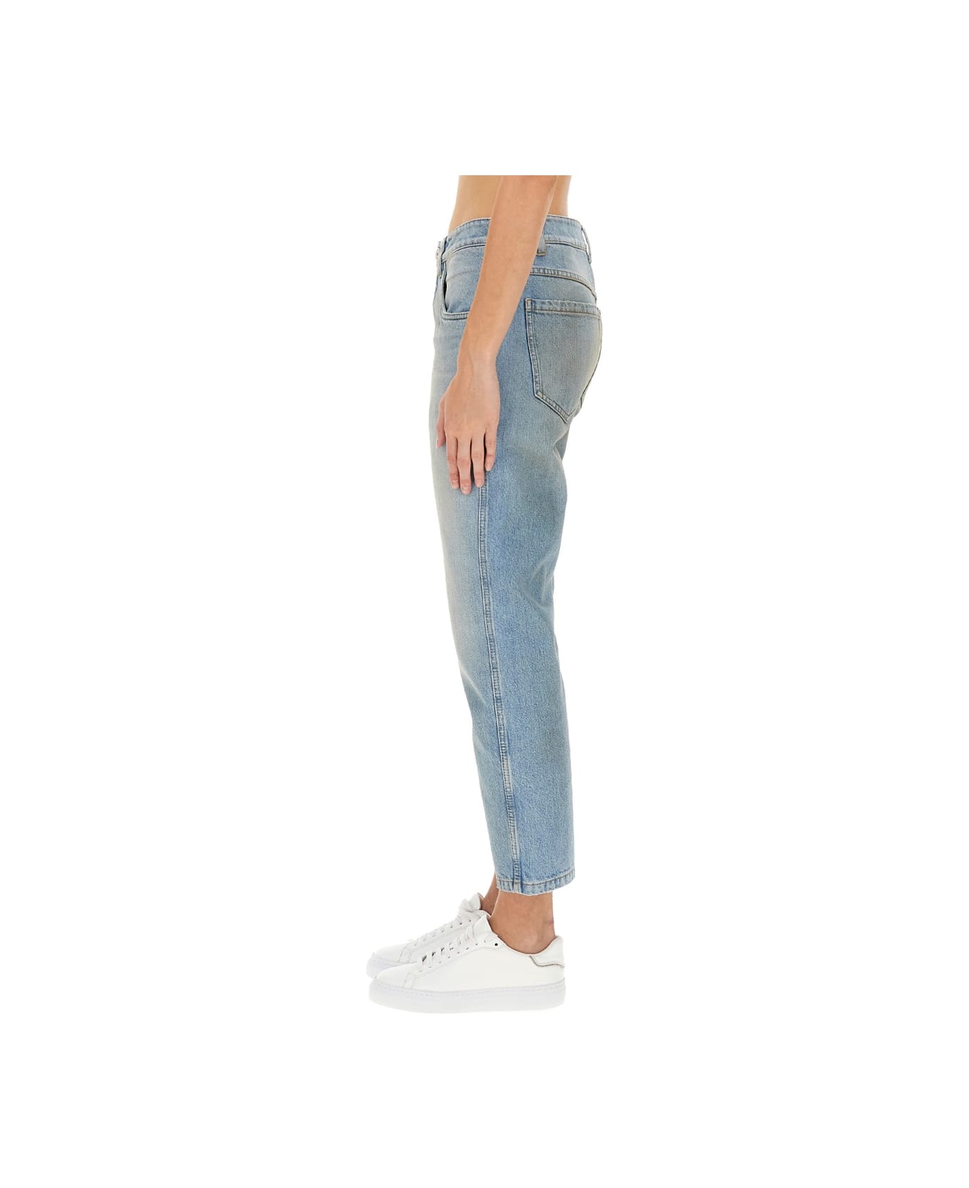 Brunello Cucinelli Straight Pants With Shiny Bartack - DENIM