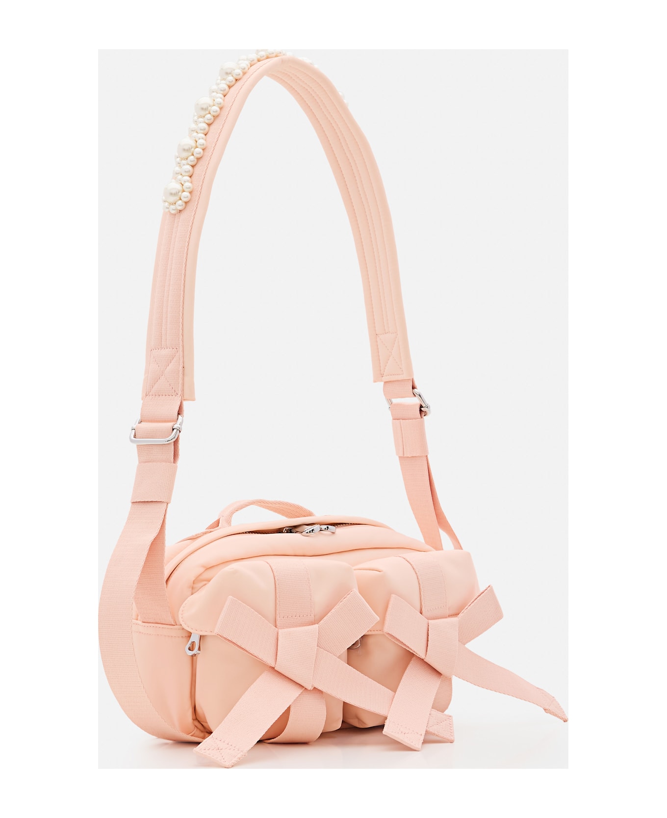 Simone Rocha Beaded Classic Bow Crossbody Bag - Pink