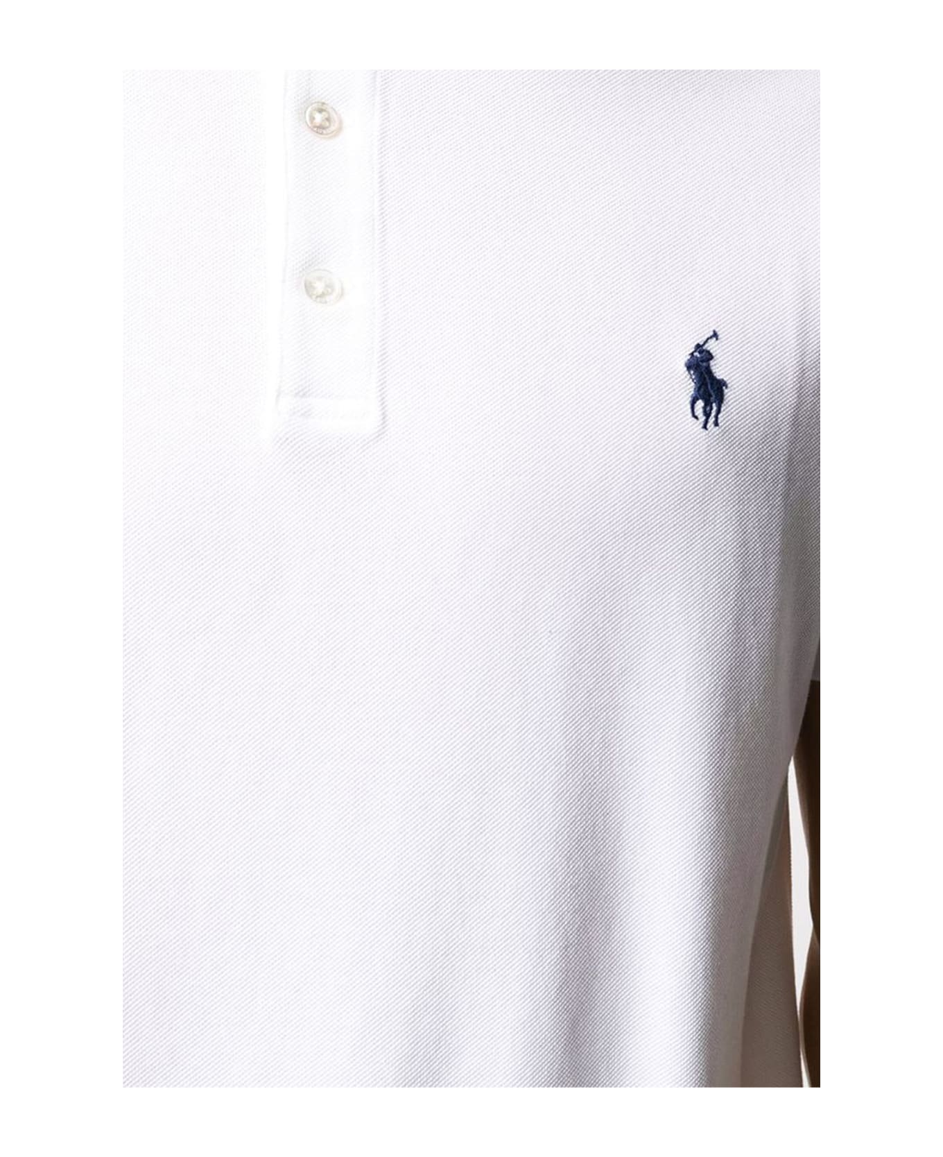 Ralph Lauren White Cotton Blend Polo Shirt - White