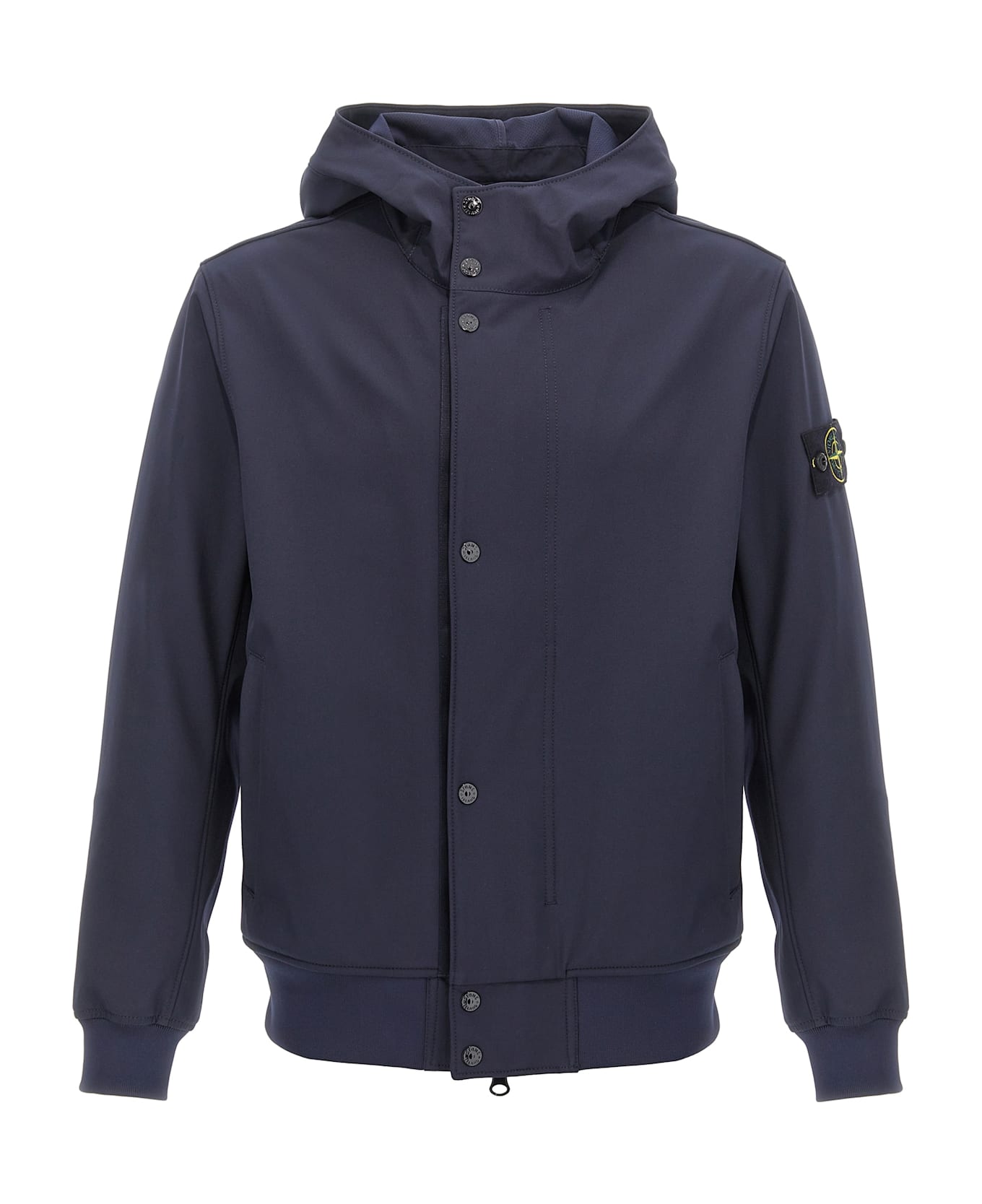 Stone Island Jacket With Logo - Black