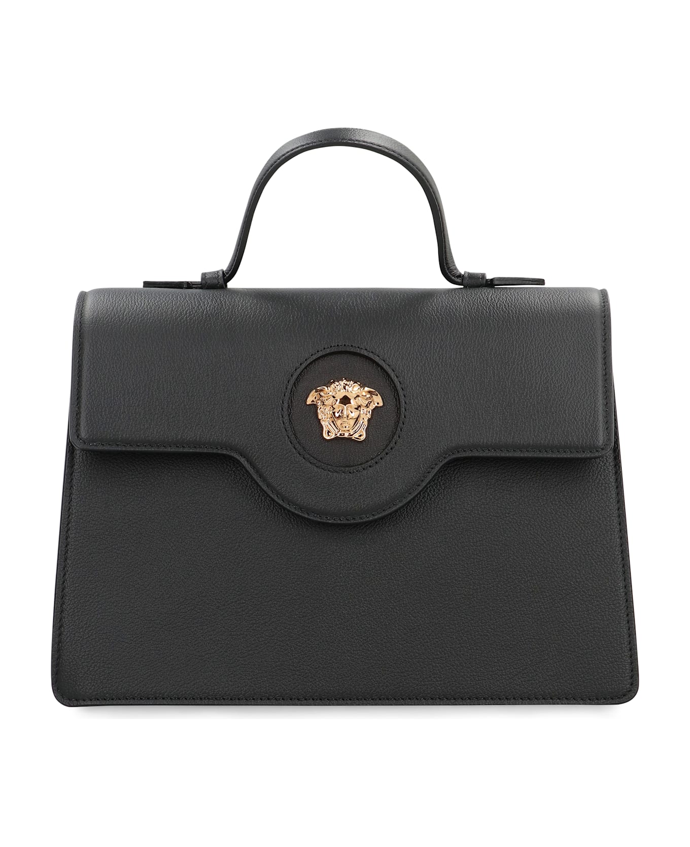Versace La Medusa Leather Handbag - black
