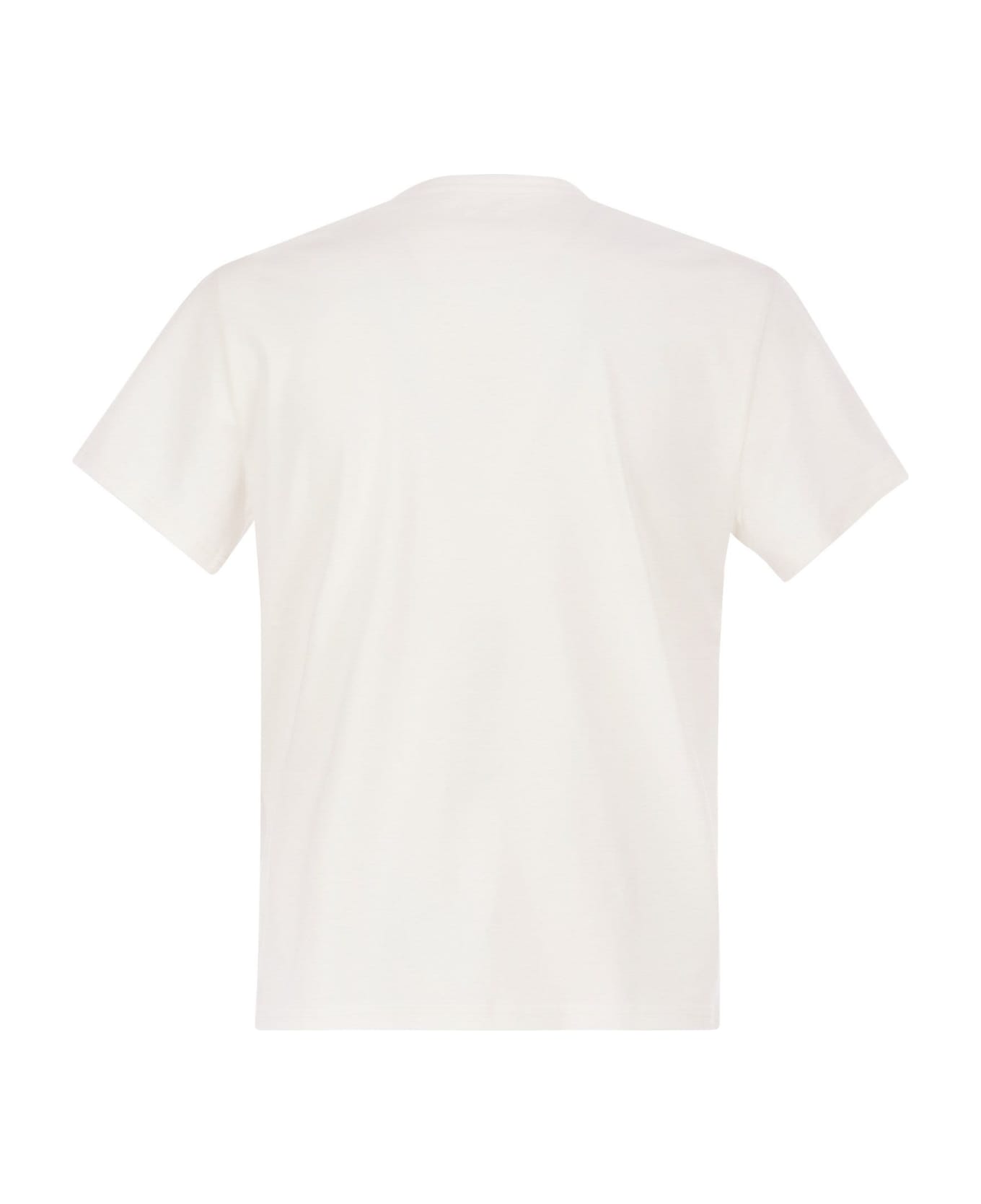 Fay Crew-neck T-shirt With Logo - White