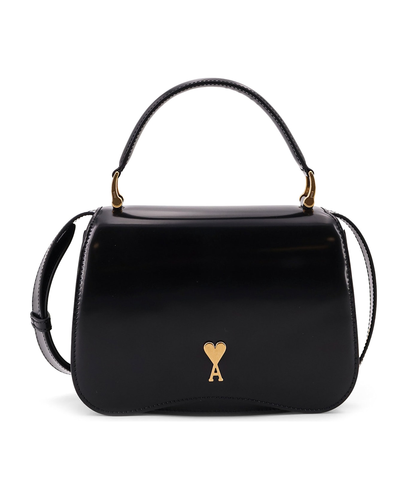 【送料&関税込】Ami Alexandre Mattiussi Shoulder Bag In Gree Ami Alexandre Mattiussi Leather Shoulder Bag With Monogram