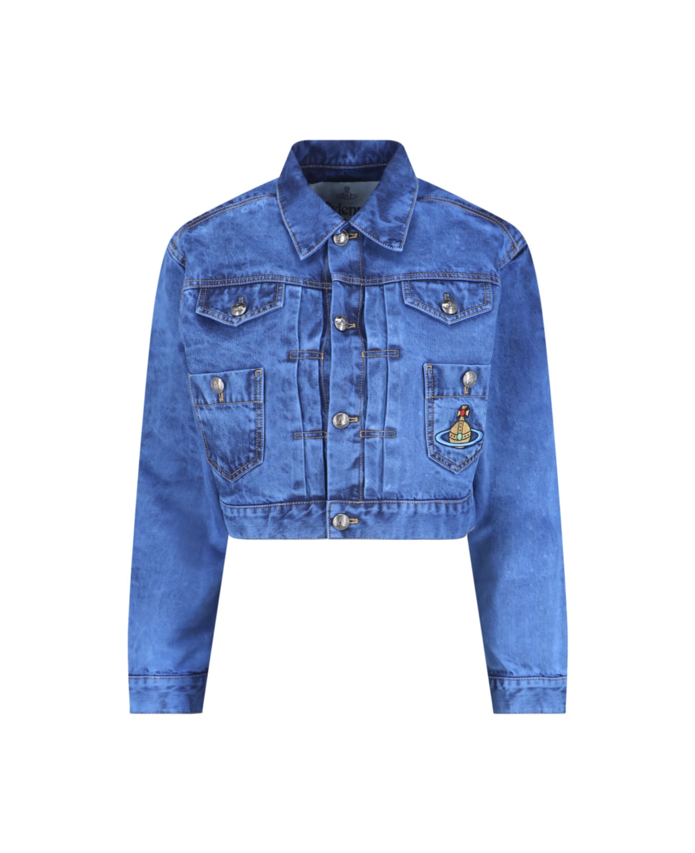Vivienne Westwood Logo Denim Jacket - Blue