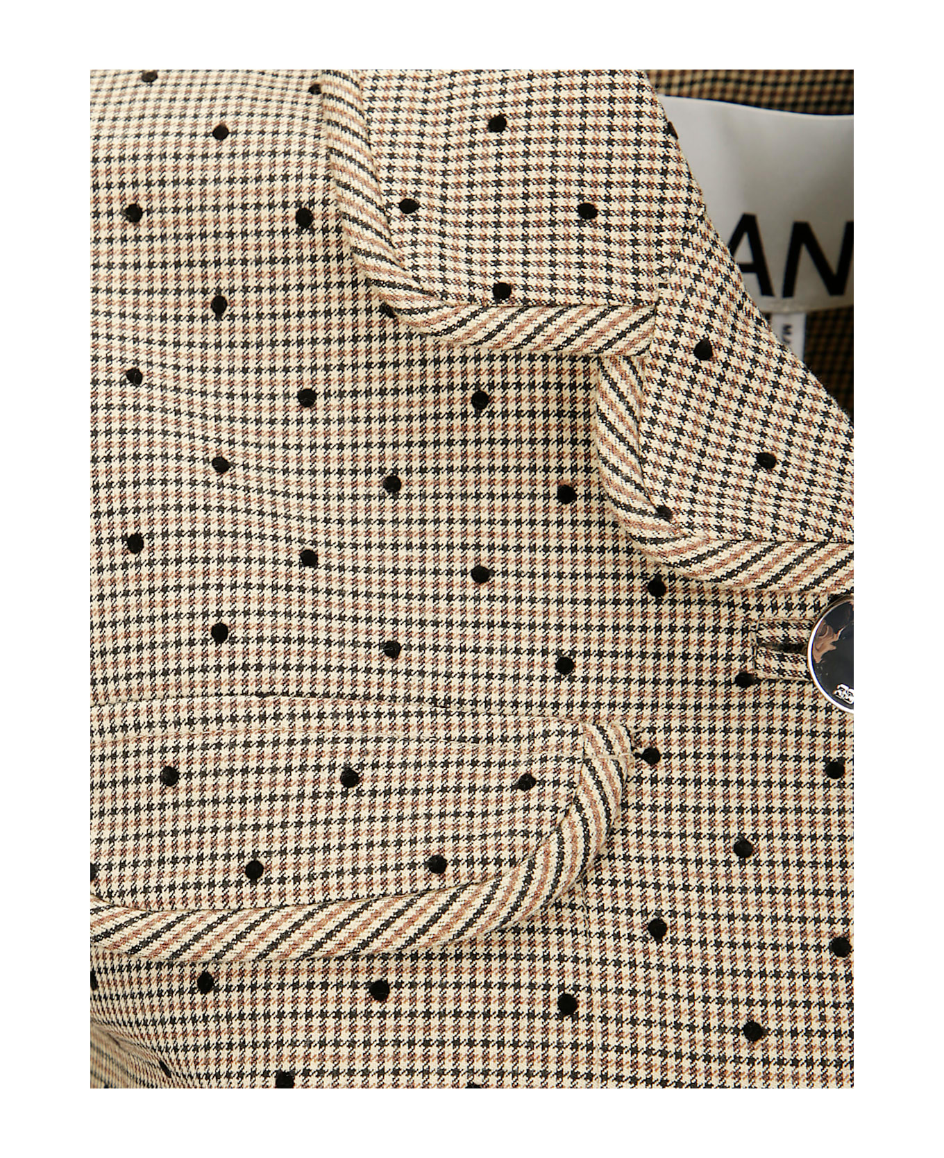Ganni Flock Check Suiting Blazer - TIGER
S EYE