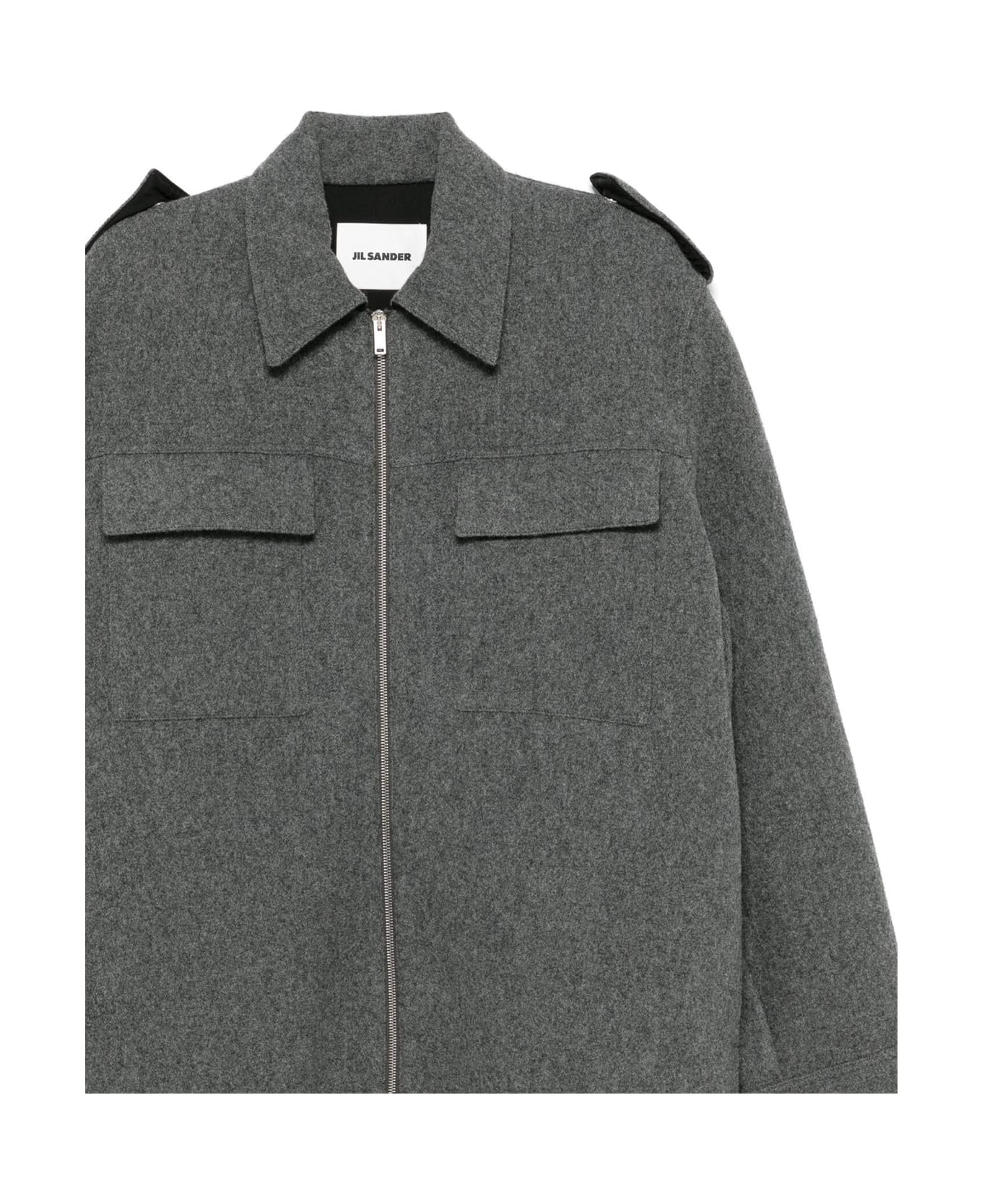 Jil Sander Structured Wool Shirt - Grey