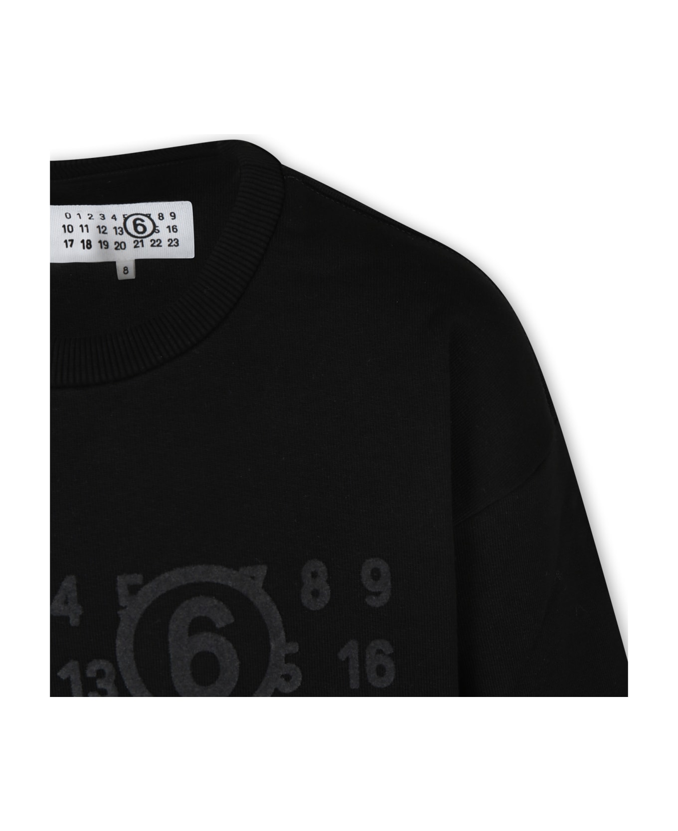 MM6 Maison Margiela Black Sweatshirt For Kids With Numbers