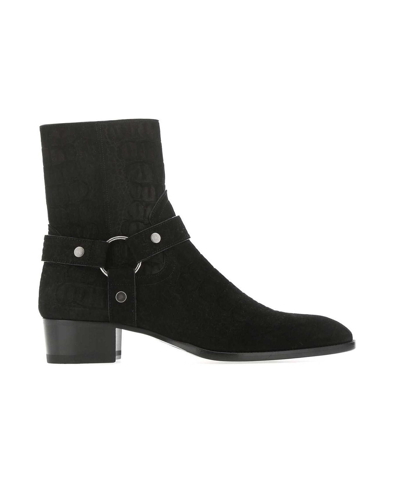 Saint Laurent Black Suede Boots - NERO