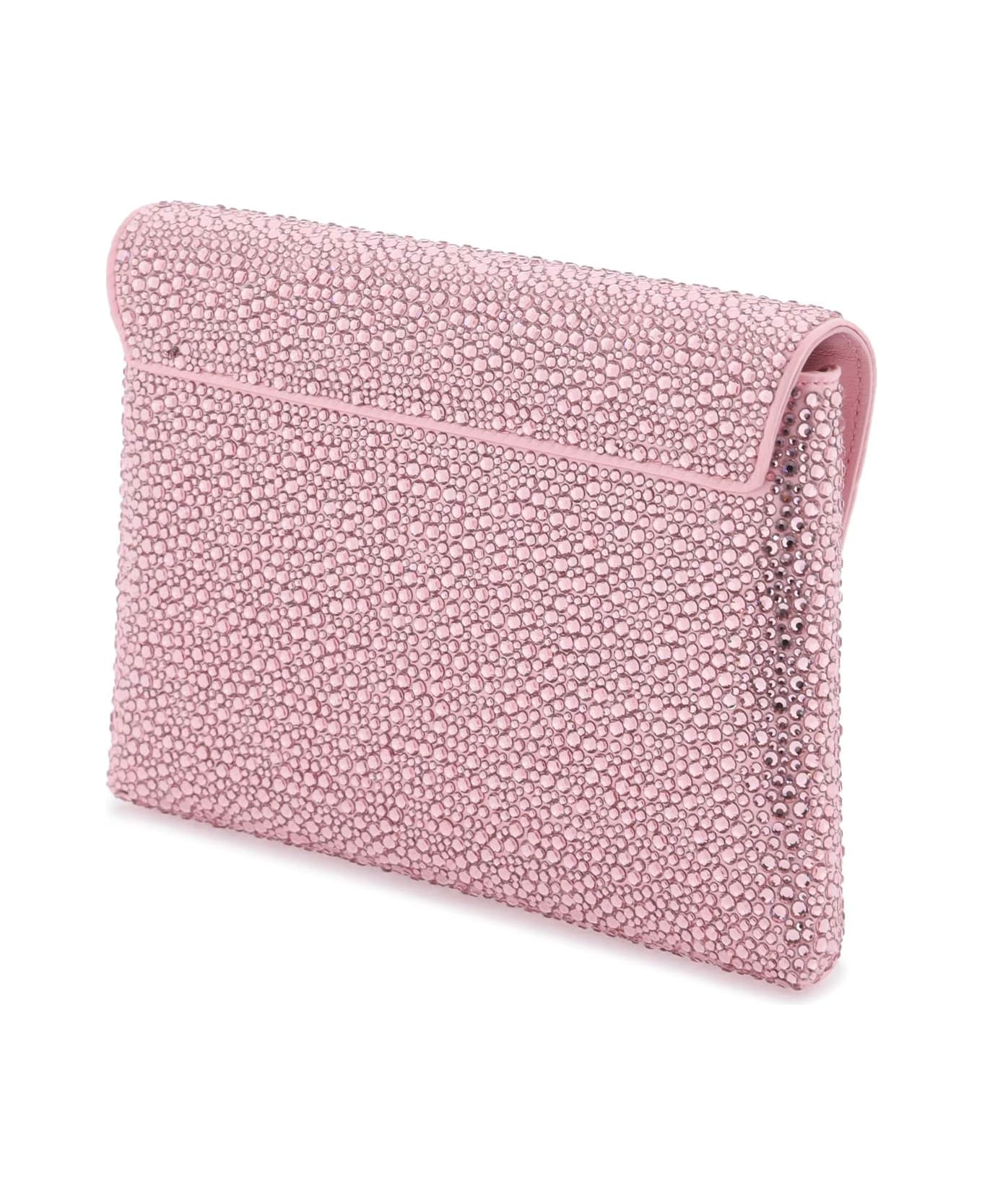Versace La Medusa Envelope Clutch With Crystals - PALE PINK VERSACE GOLD (Pink)