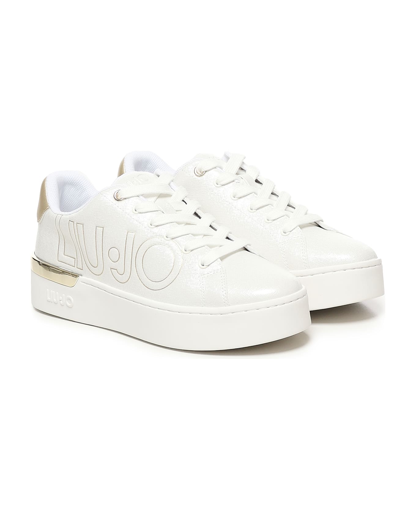 Liu-Jo Saffiano Trainer With Logo - White