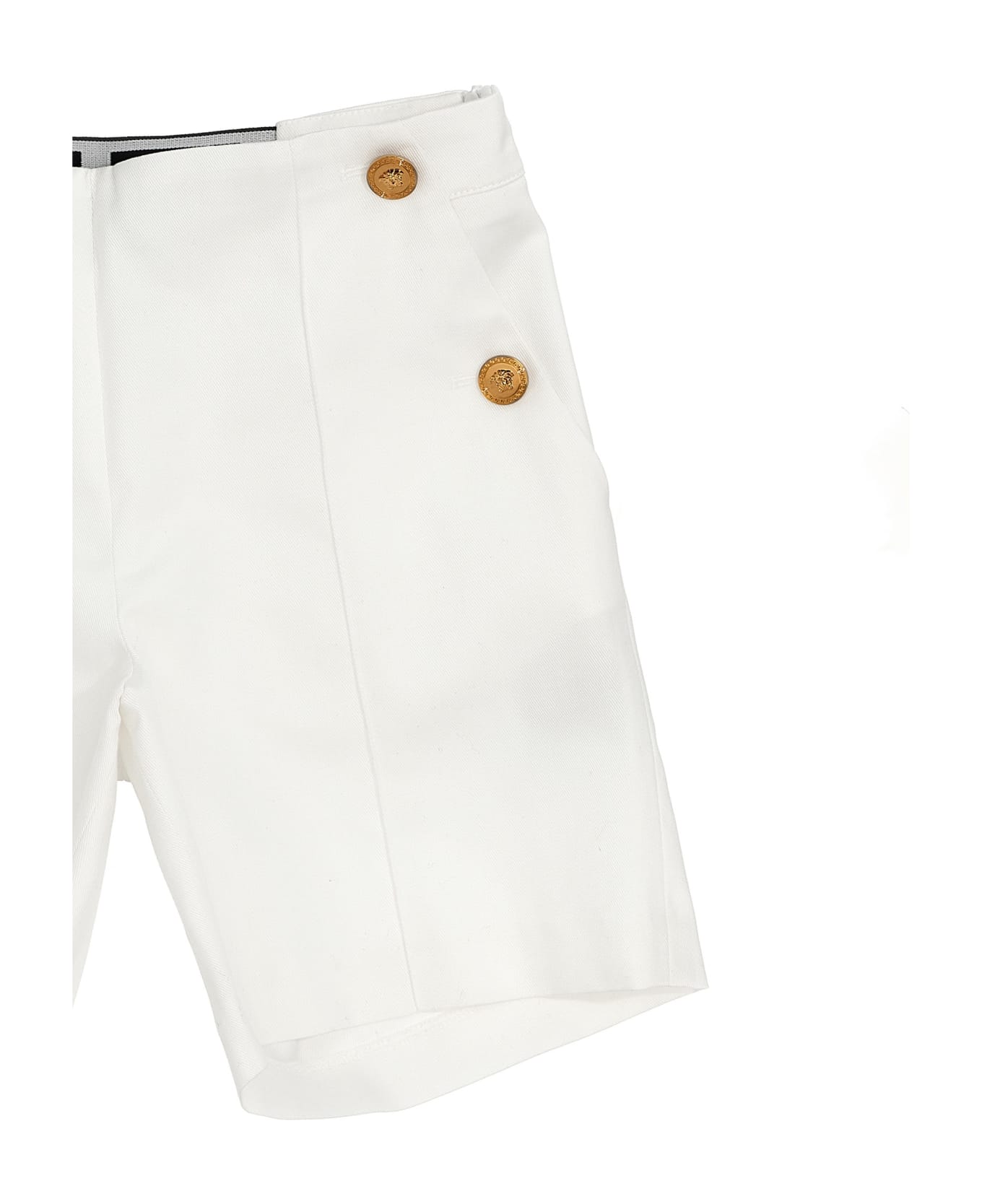 Versace Gabardine Shorts - Bianco ボトムス