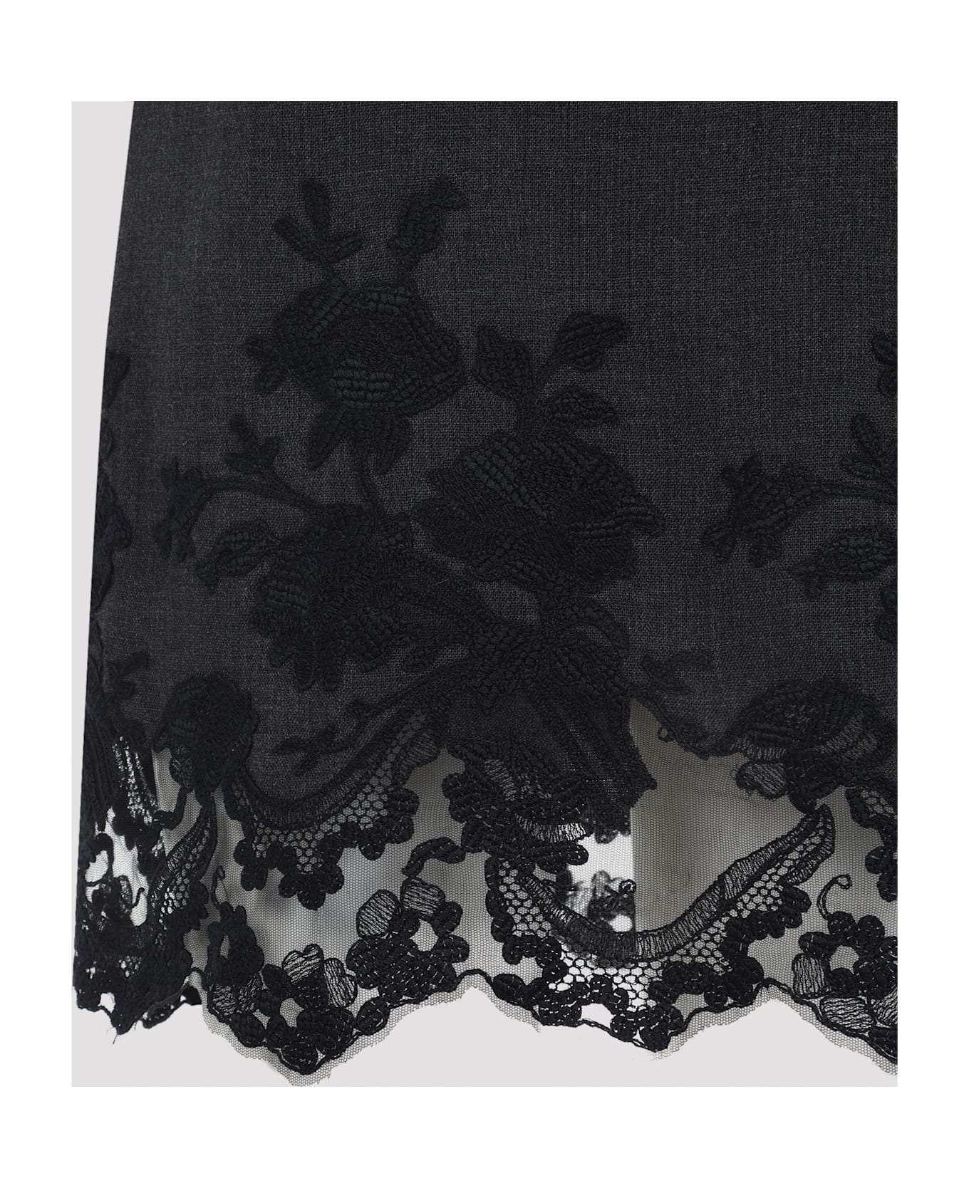 Ermanno Scervino Virgin Wool Mini Dress - Melange Grey