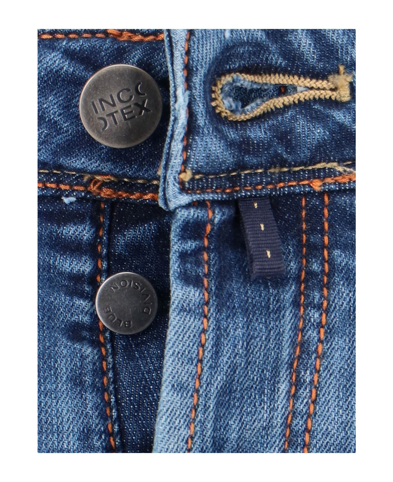 Incotex Keyring Detail Jeans - Blue