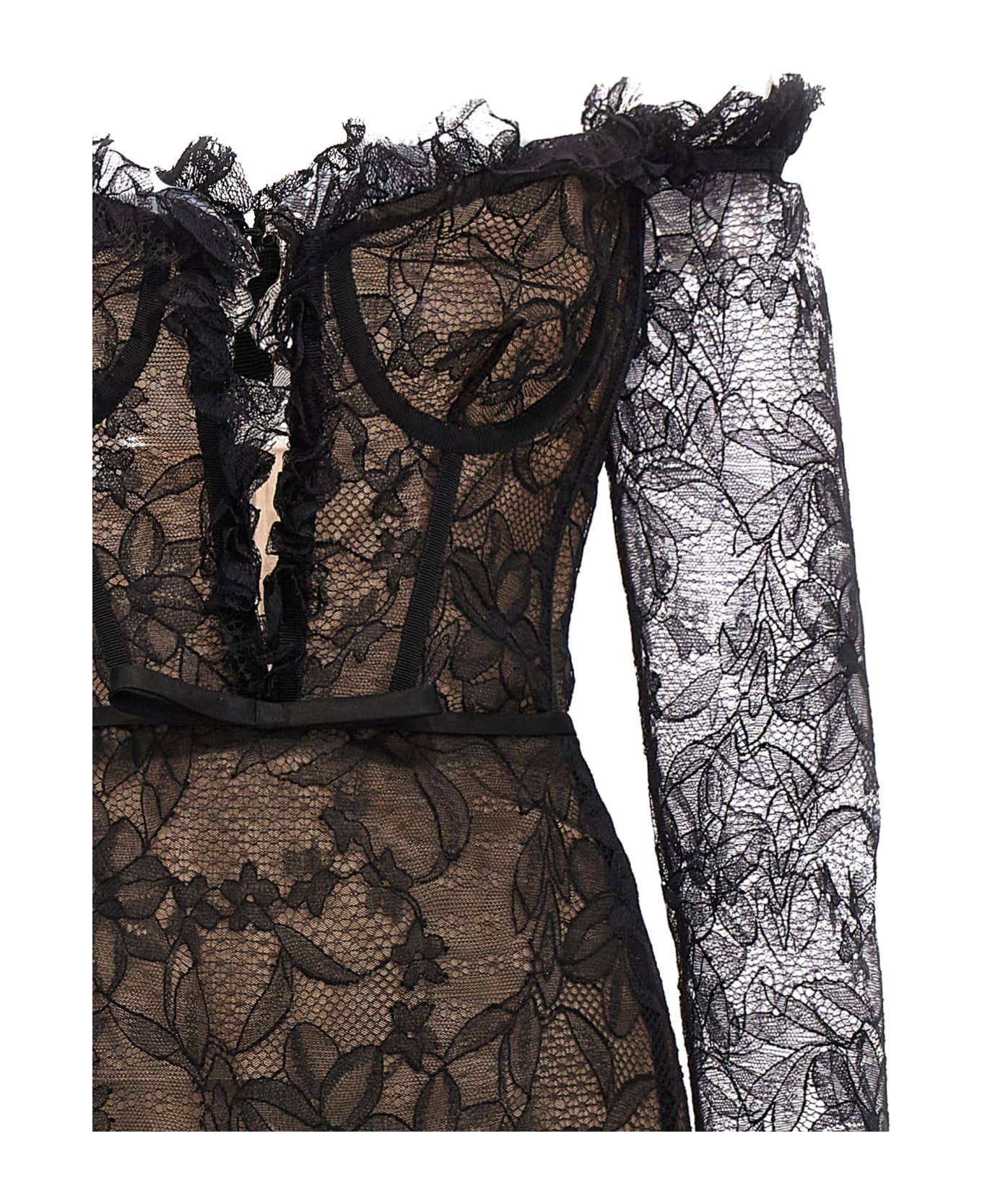 Giambattista Valli Chantilly Lace Dress - Black