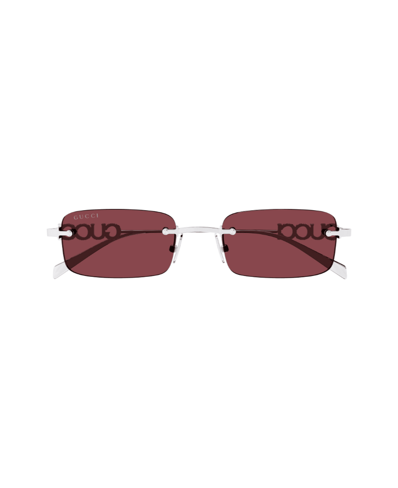 Gucci Eyewear Gucci Gg1808s Linea Name Of Brand 004 Silver Red Sunglasses - Argento