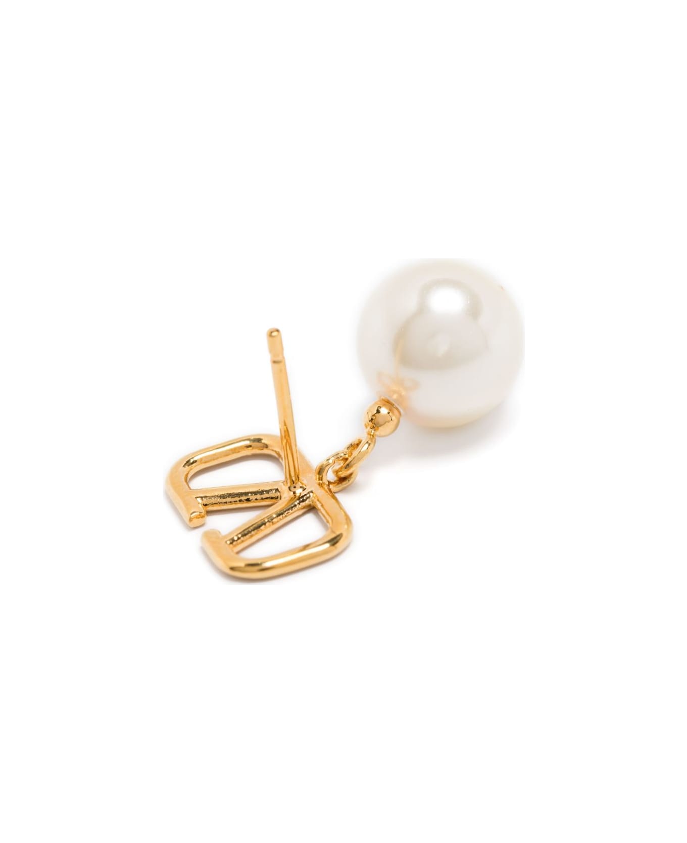 Valentino Garavani Vlogo Pearl Pendant Earrings - Golden