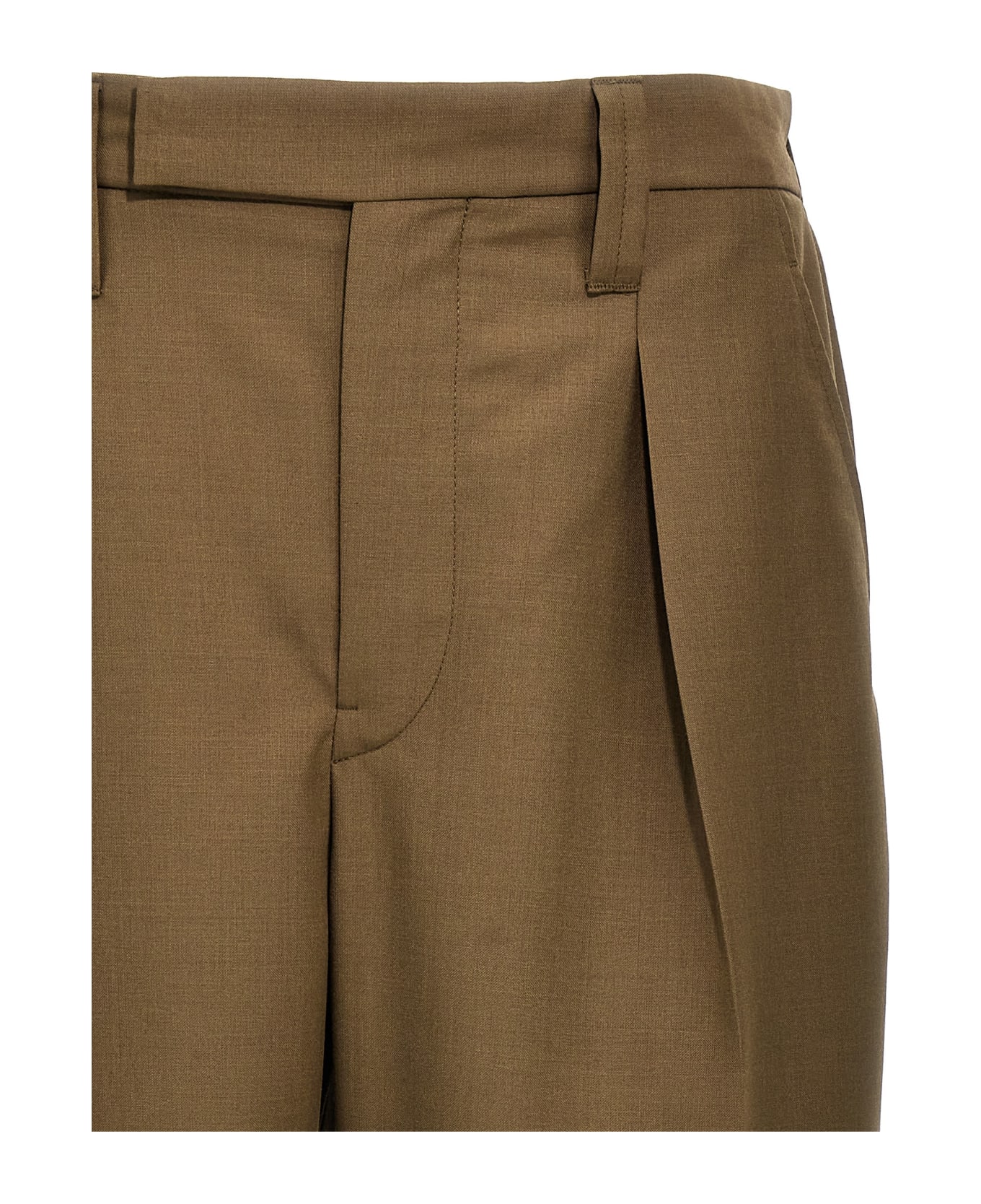 Lemaire 'one Pleat' Trousers - Brown