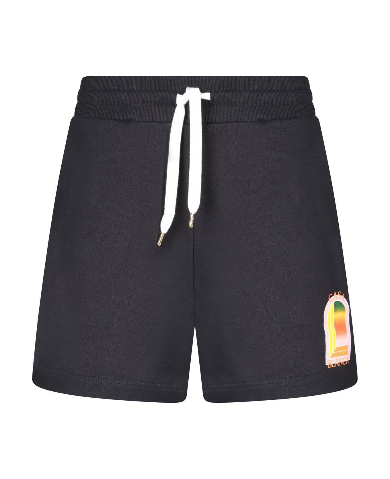 Casablanca Gradient L'arche Sweatshorts - Black