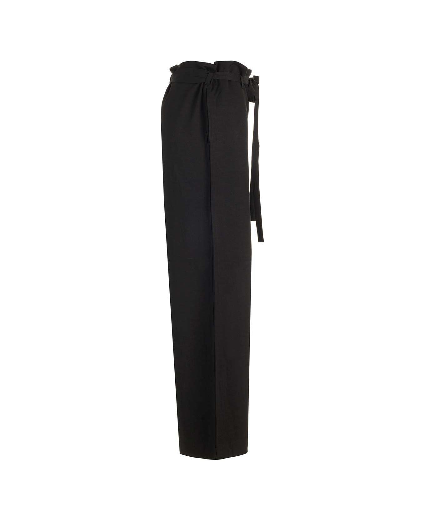 Totême Belted Flared Trousers - Black