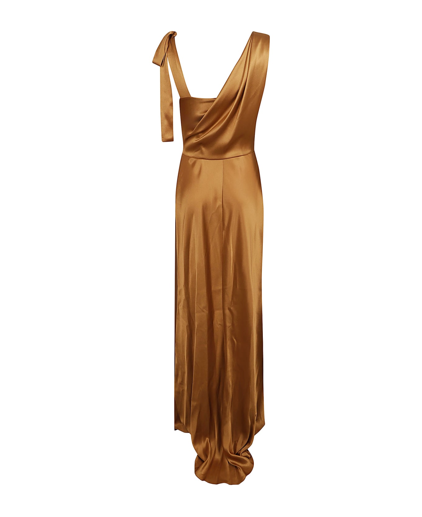 Alberta Ferretti Wrap One-sleeve Dress - Brown