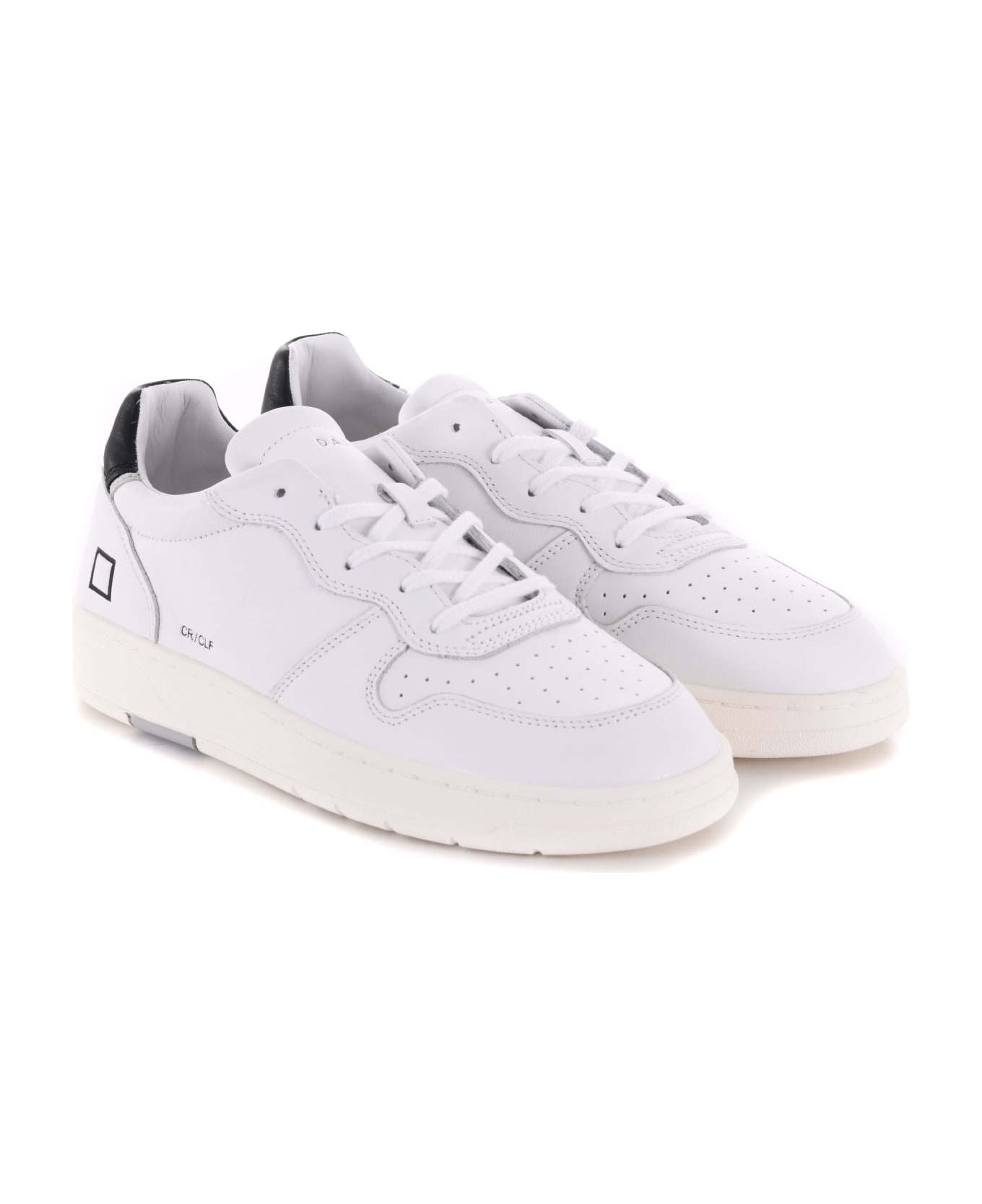 D.A.T.E. Sneakers "court Calf" In Leather - Bianco/nero