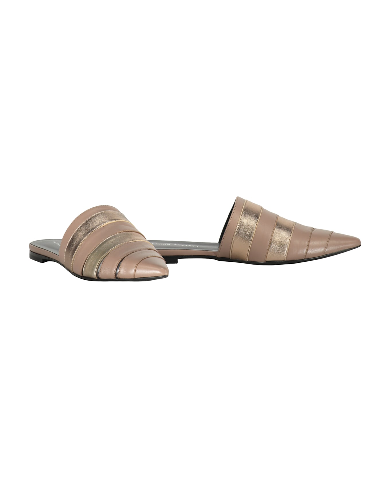 Fabiana Filippi Leather Mules - taupe
