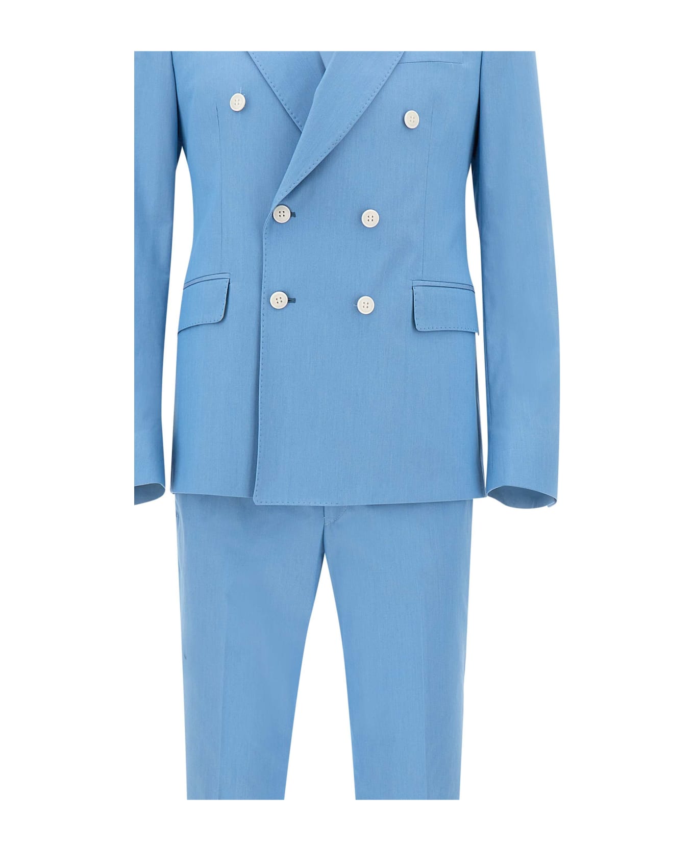 Brian Dales Two-piece Cotton Blend Suit - LIGHT BLUE