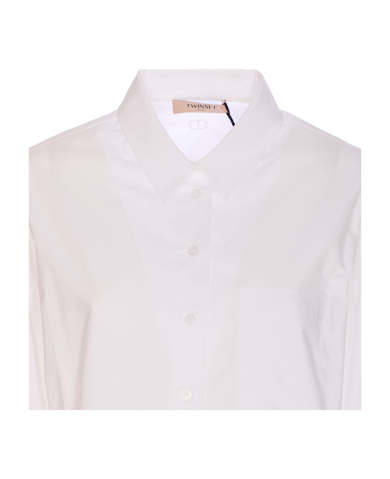 TwinSet Over Popeline Lace Shirt - White