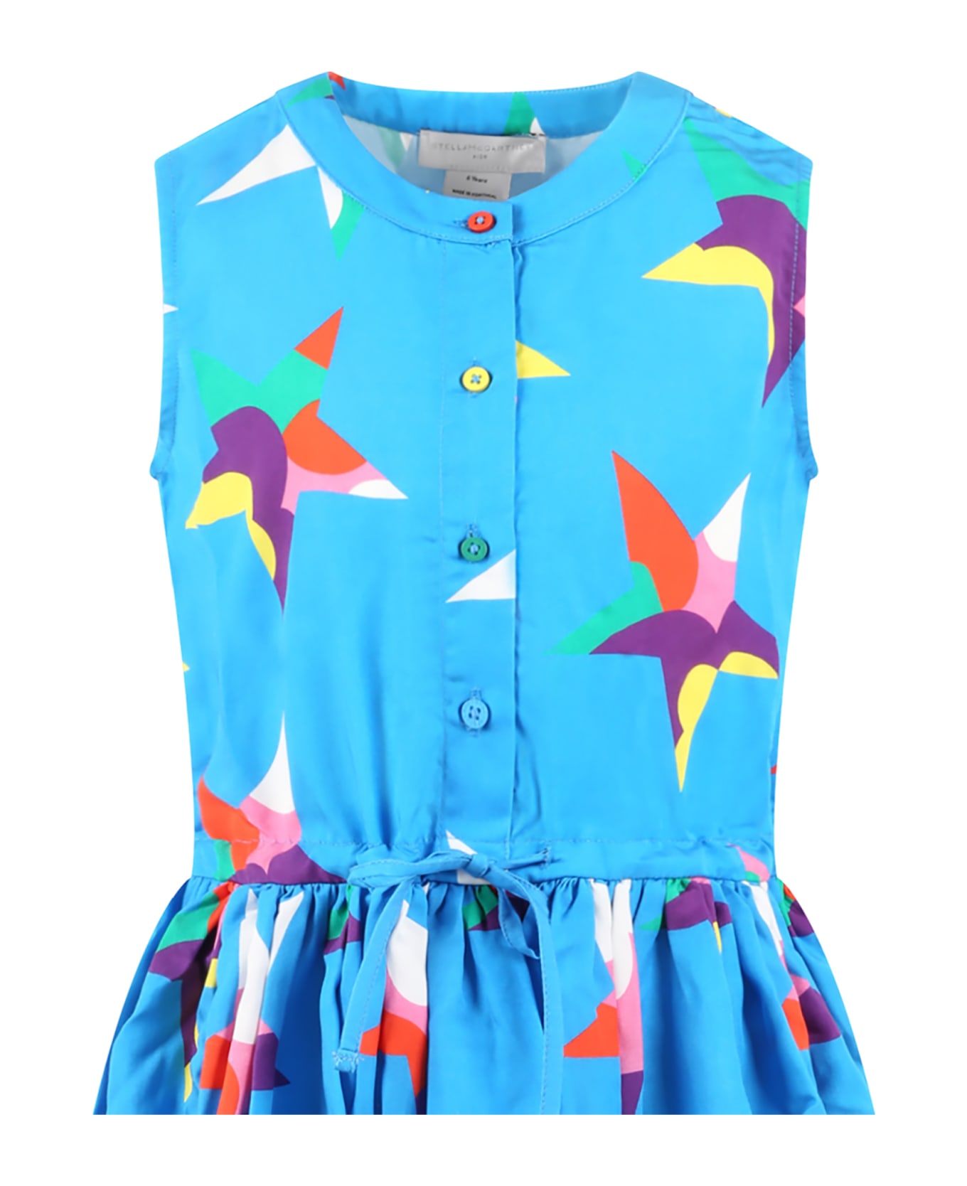 Stella McCartney Kids Light-blue Dress For Girl With Colorful Stars - Light Blue ワンピース＆ドレス