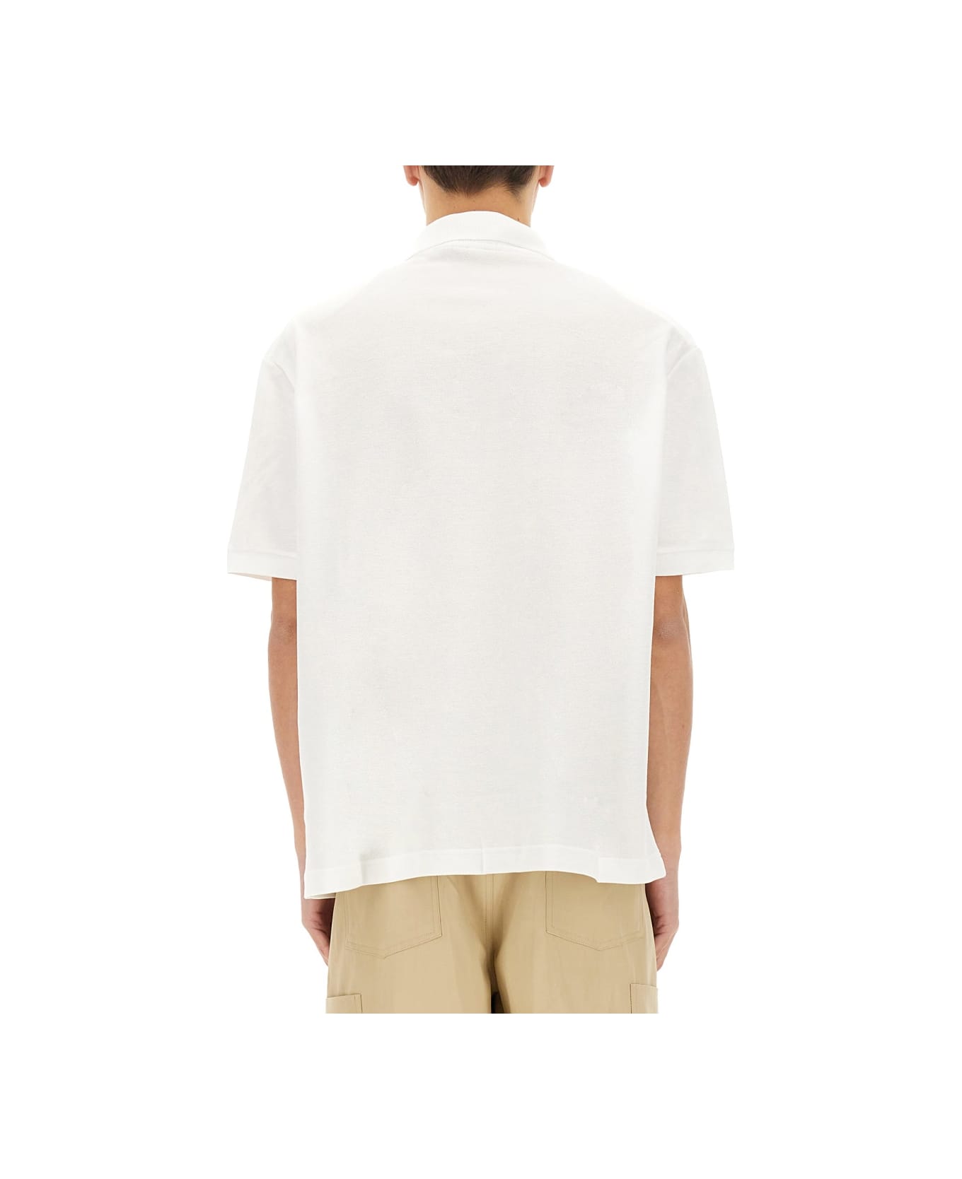 Lacoste Loose Fit Pique Polo Shirt - WHITE