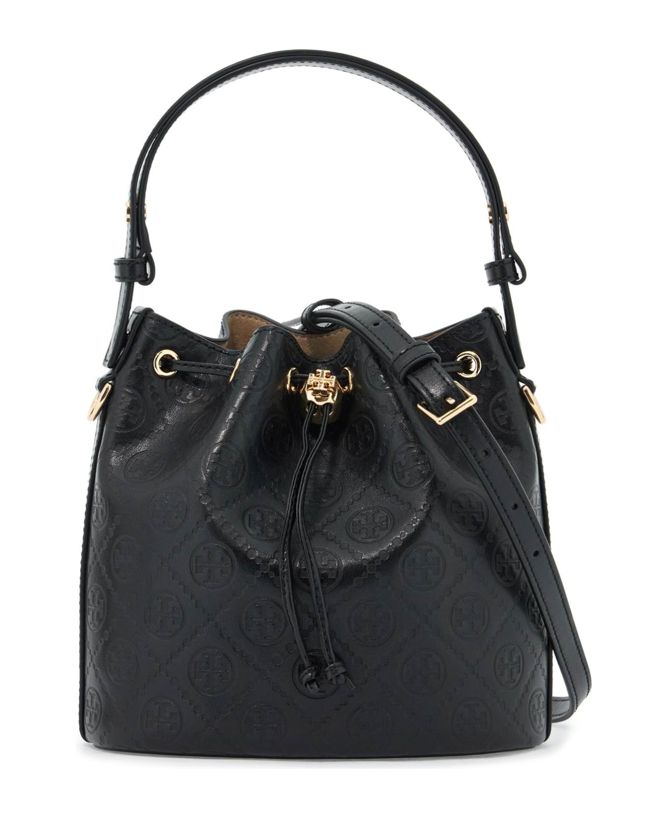 Tory Burch Medium Bucket Bag 
t Monogram
 - BLACK (Black)