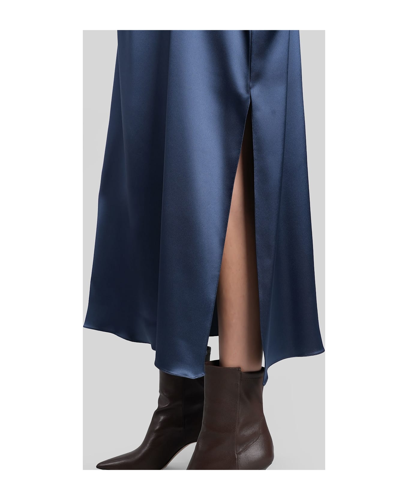 Gianluca Capannolo Laura Long Long Dress In Blue Triacetate - blue