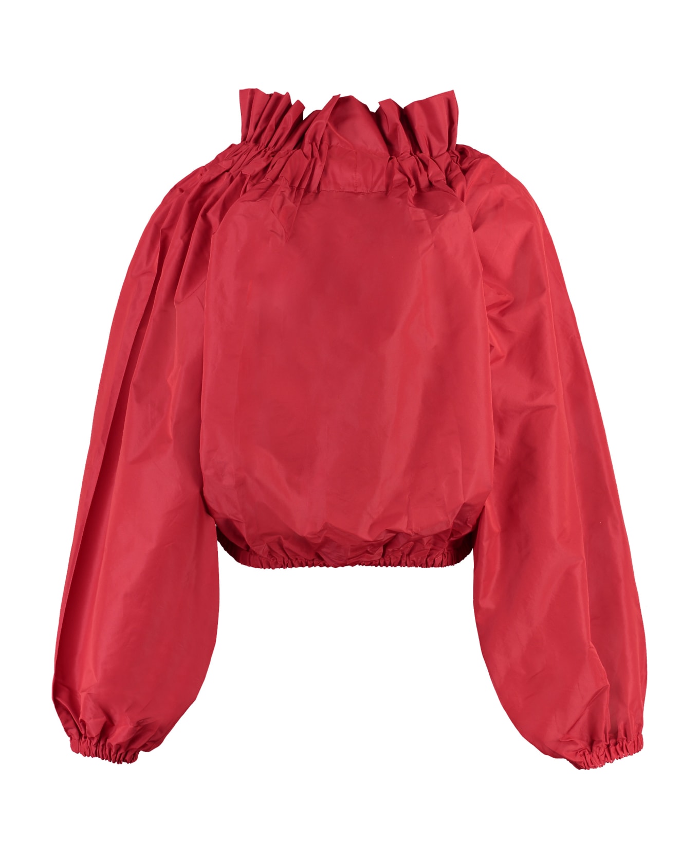 Patou Ruffled Cotton Blouse - red