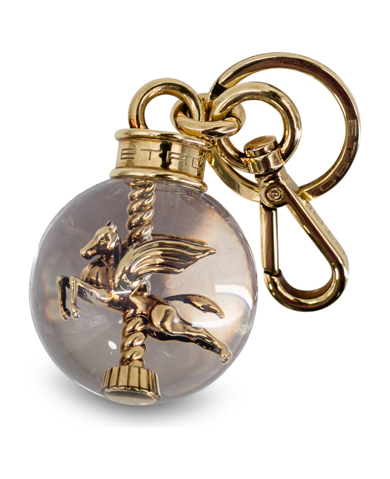Etro Plexiglass And Brass Ball Charm - Golden キーリング