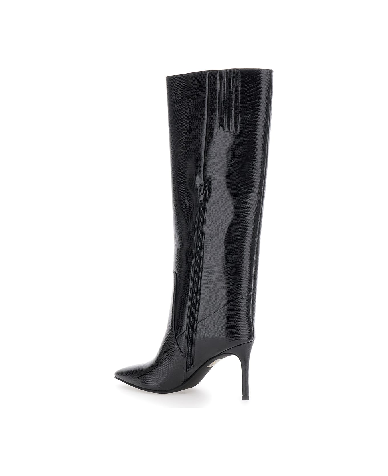 Jeffrey Campbell Black Boots With Stiletto Heel In Leather Woman - Black