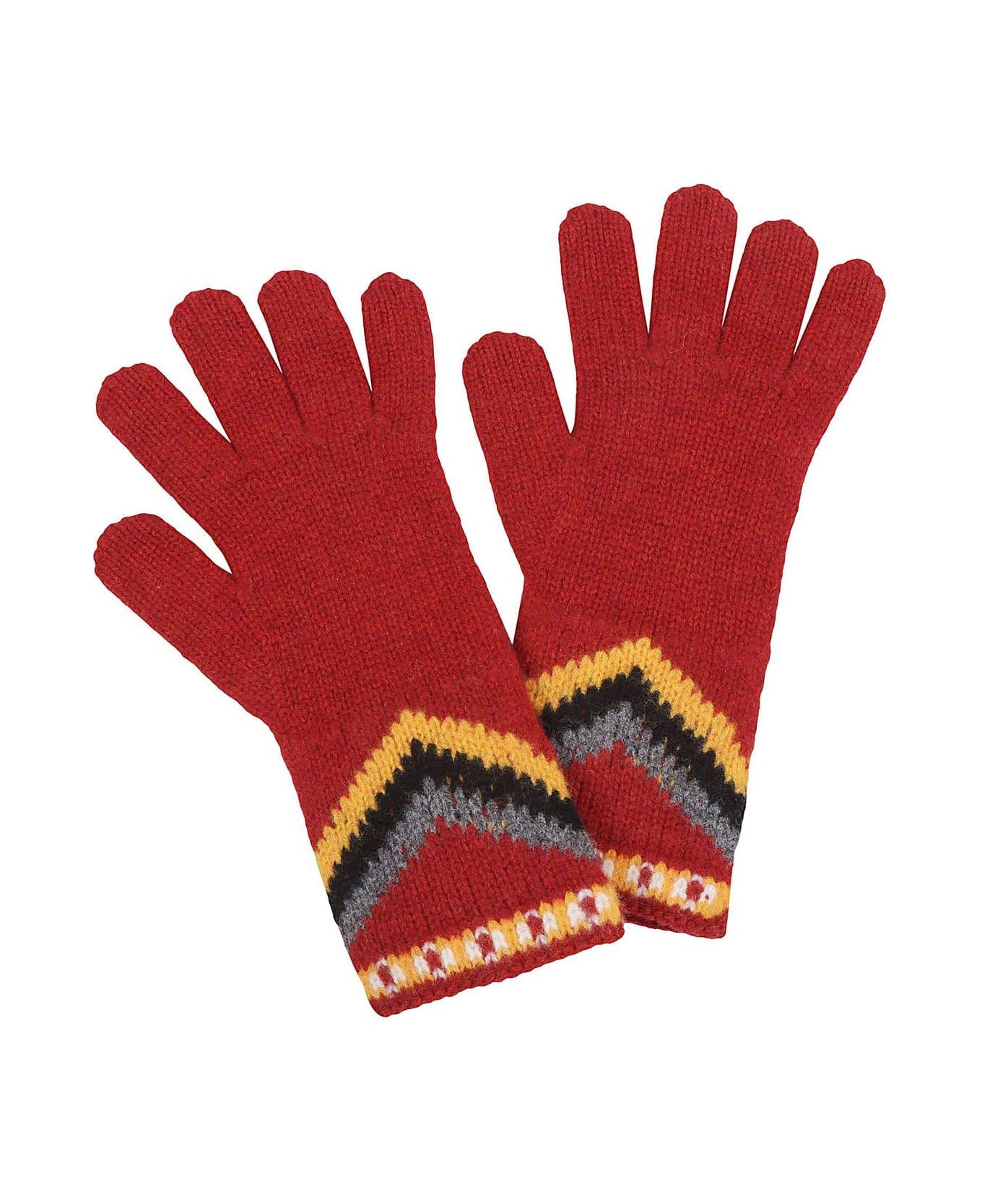 Alanui Detailed Knit Gloves - Red