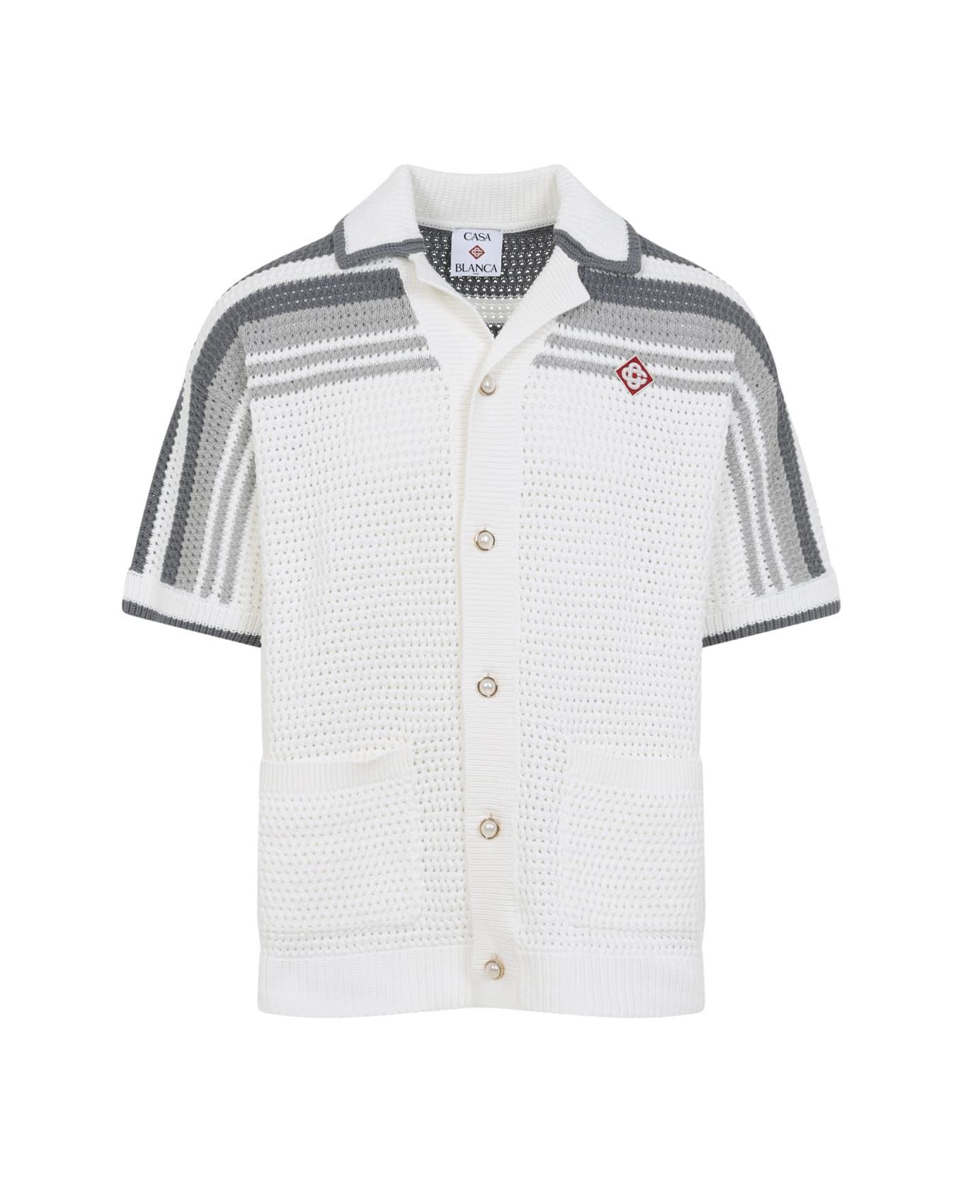 Casablanca Crocheted Shirt - White Grey