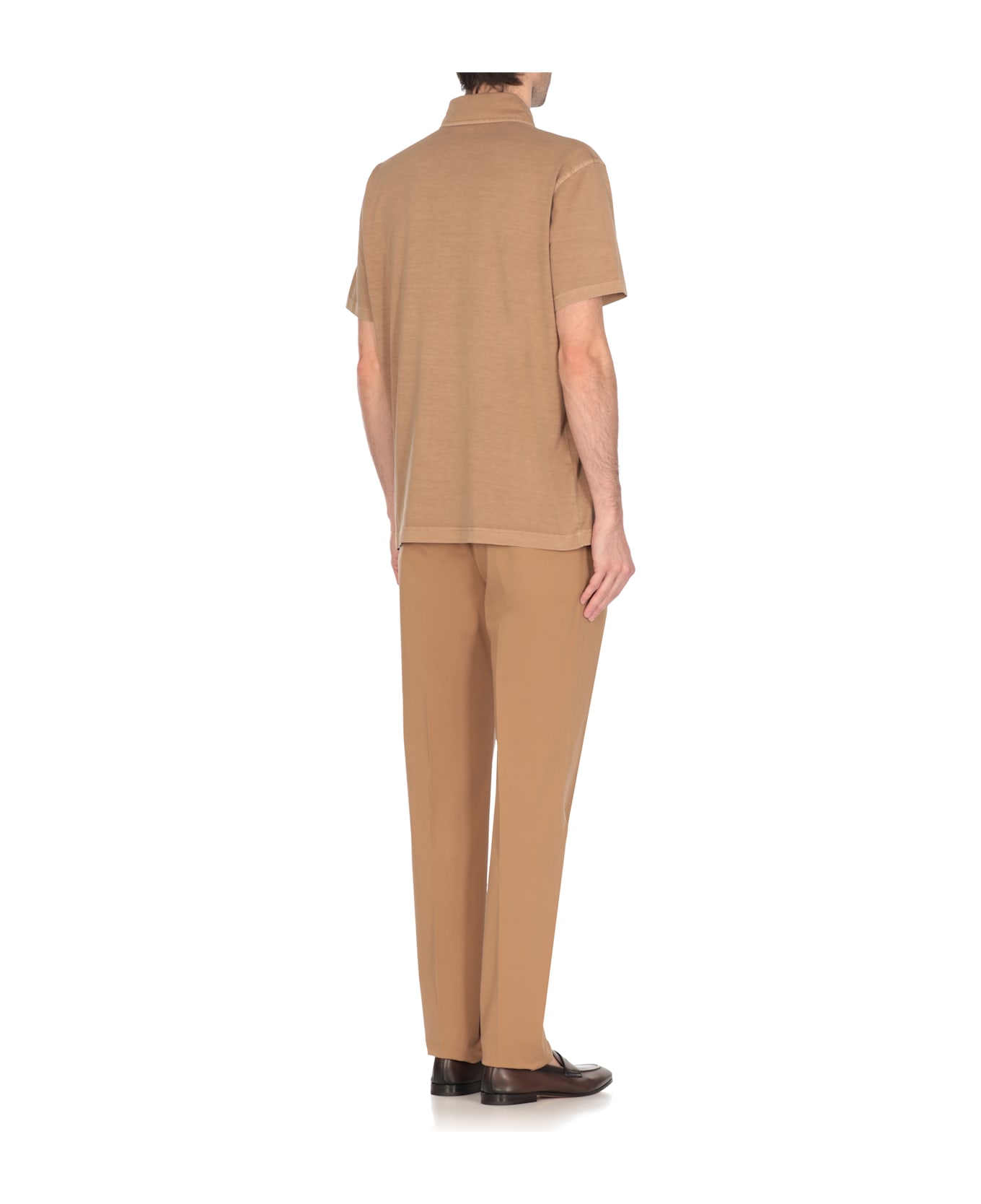 Fay Logoed Polo - Brown