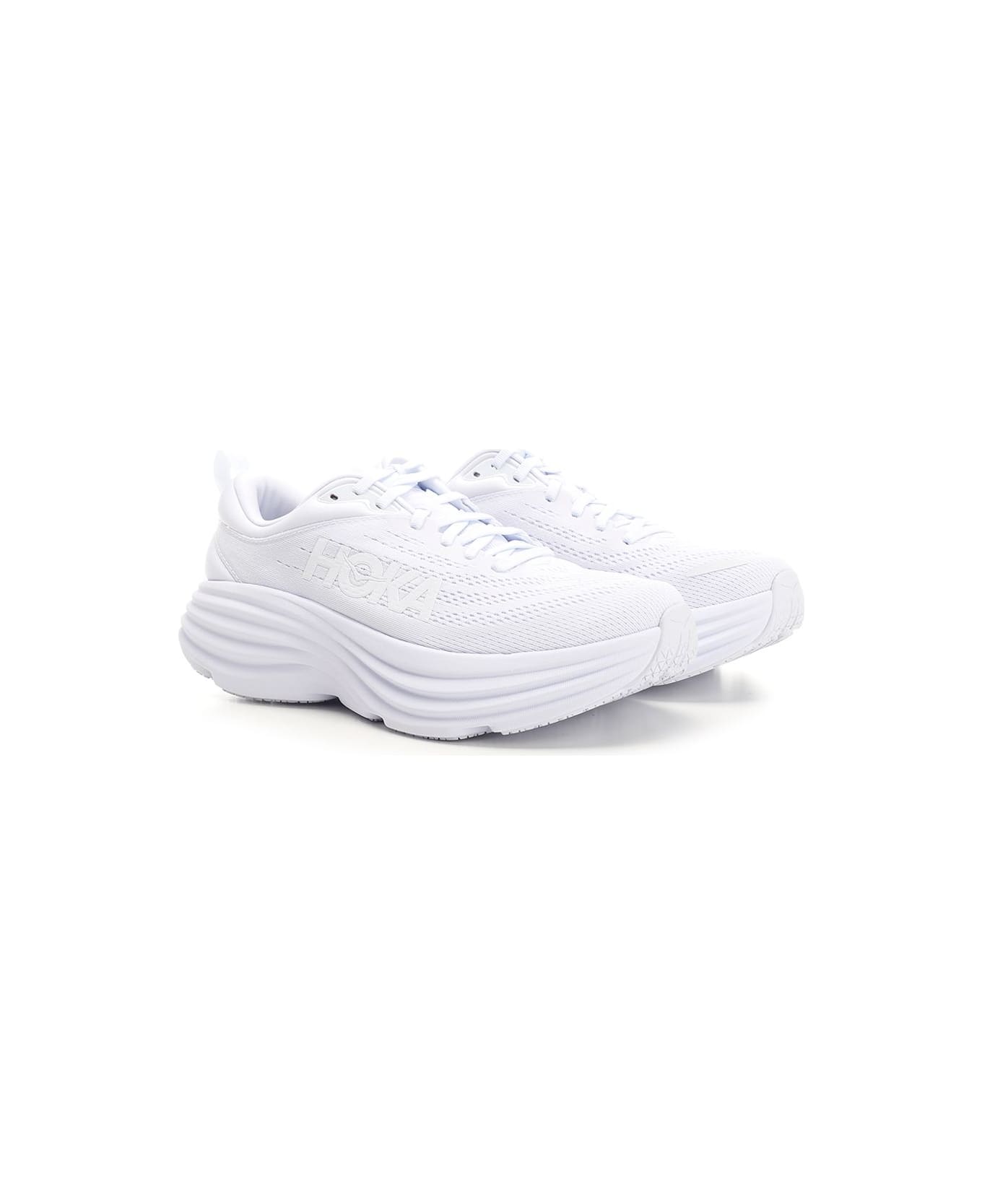 Hoka Black 'bondi 8' Sneaker - White